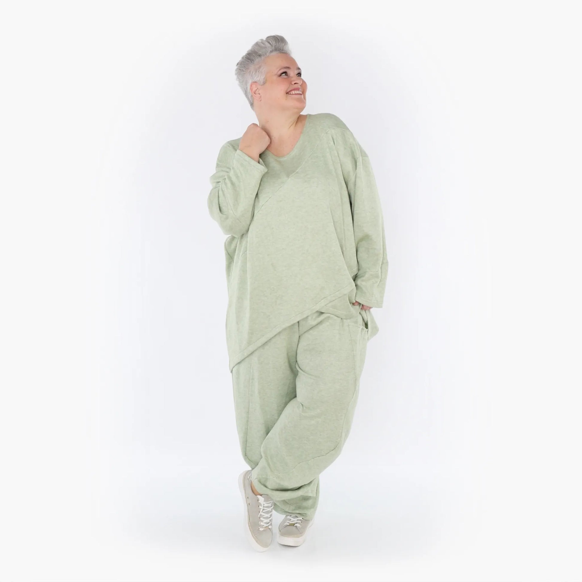  A-Form Bigshirt von AKH Fashion aus Viskose, 1429.07013, Apfelgrün, Schick, Modern, Bequem