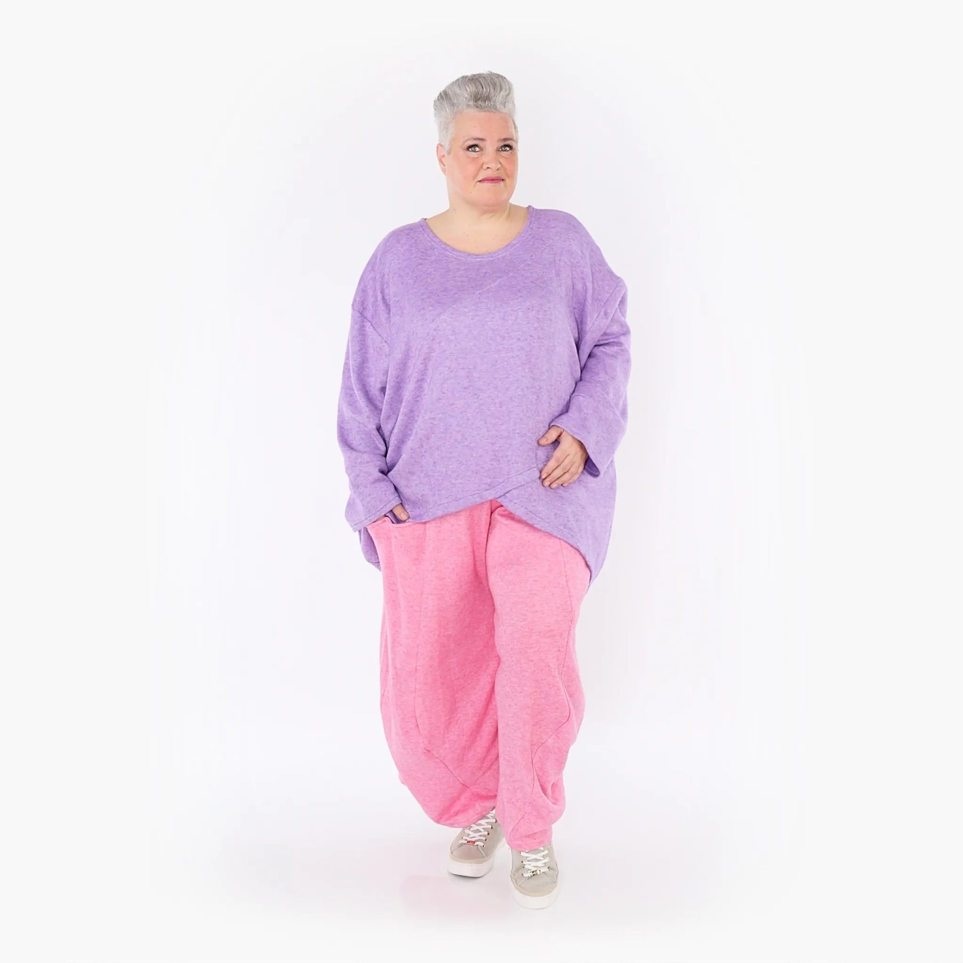  A-Form Bigshirt von AKH Fashion aus Viskose, 1429.07013, Flieder, Schick, Modern, Bequem