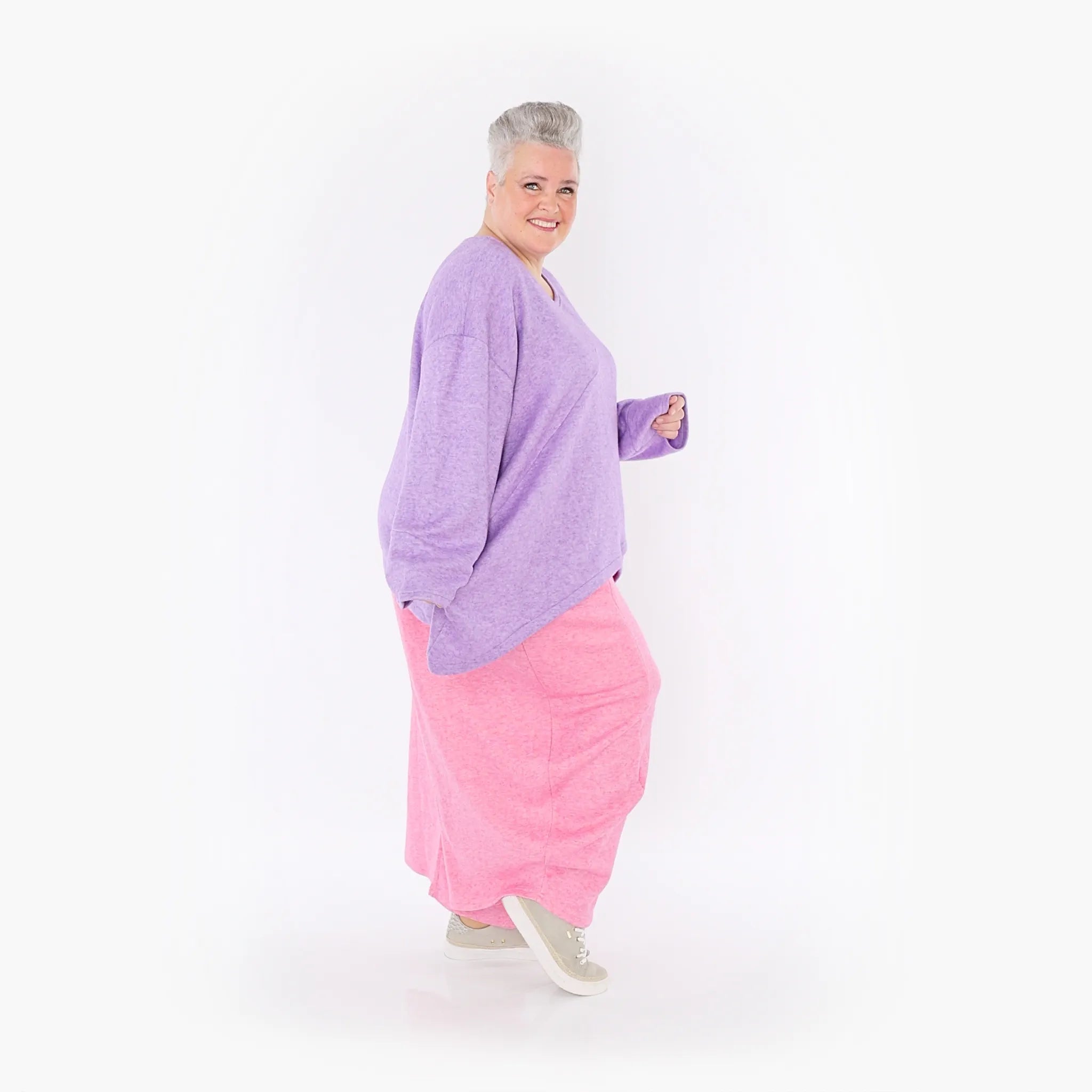  A-Form Bigshirt von AKH Fashion aus Viskose, 1429.07013, Flieder, Schick, Modern, Bequem