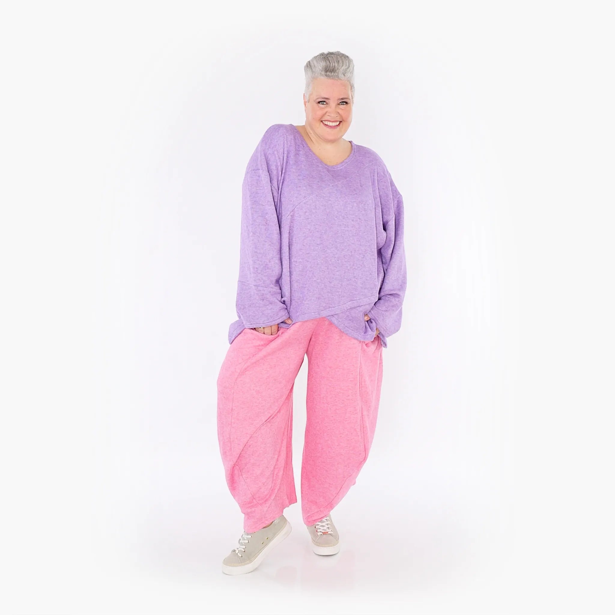  A-Form Bigshirt von AKH Fashion aus Viskose, 1429.07013, Flieder, Schick, Modern, Bequem