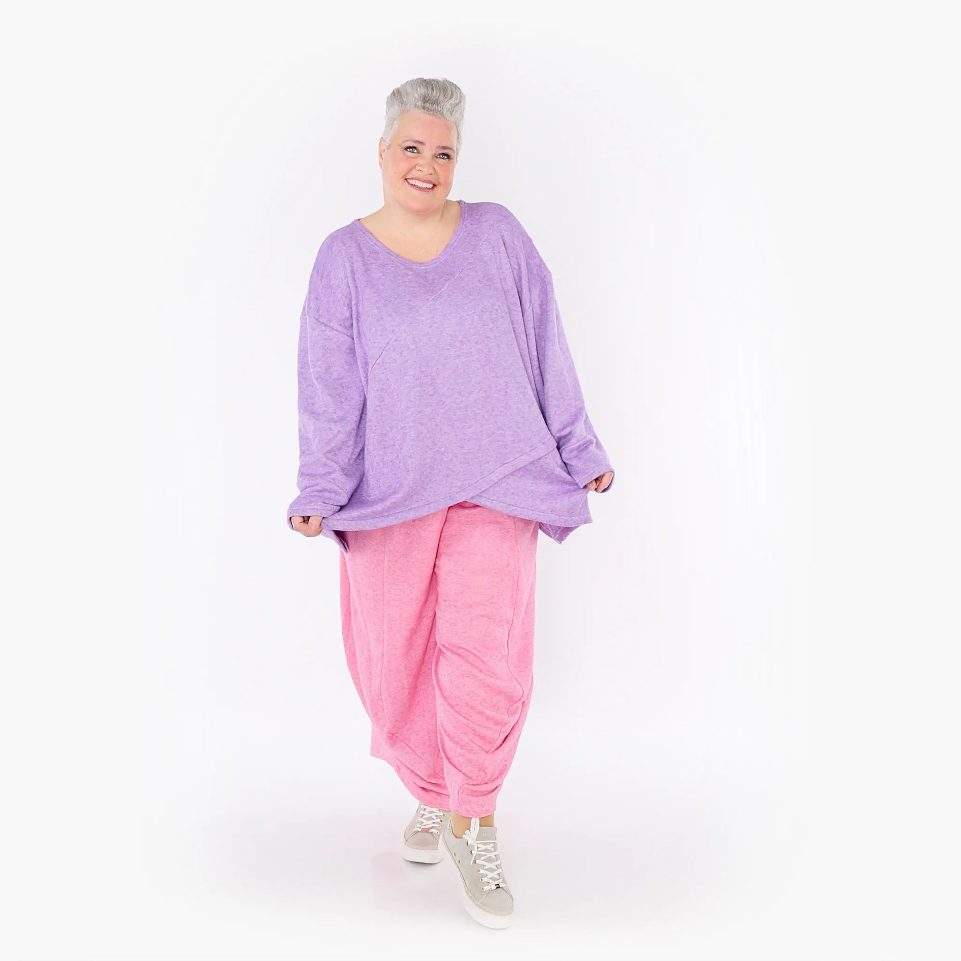  A-Form Bigshirt von AKH Fashion aus Viskose, 1429.07013, Flieder, Schick, Modern, Bequem