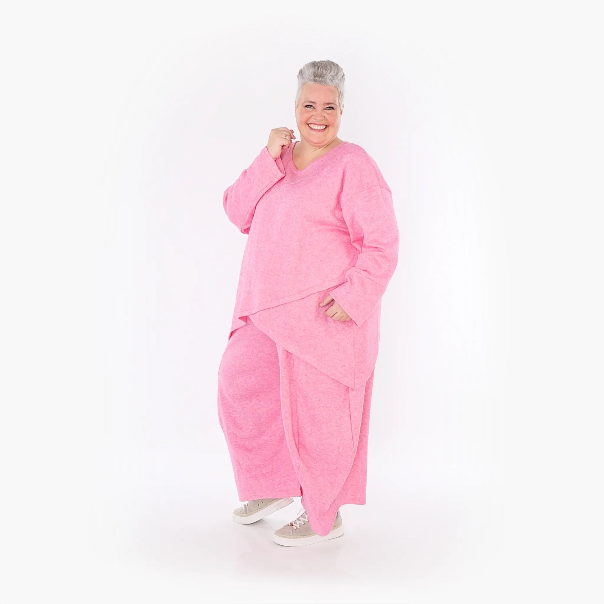  A-Form Bigshirt von AKH Fashion aus Viskose, 1429.07013, Pink, Schick, Modern, Bequem, Schick