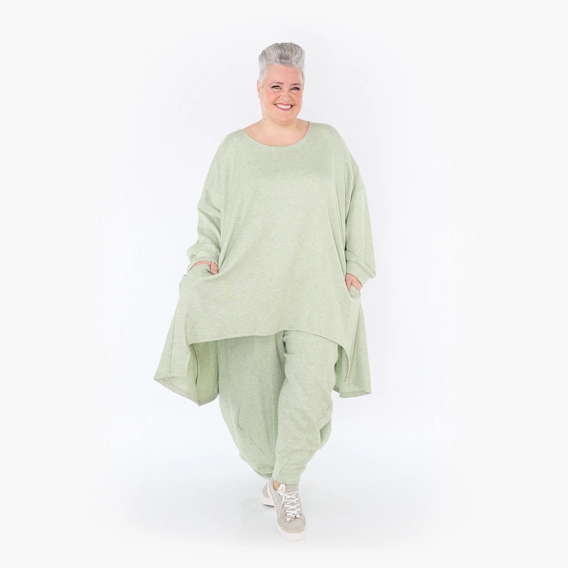  A-Form Bigshirt von AKH Fashion aus Viskose, 1429.07014, Apfelgrün, Schick, Modern, Bequem