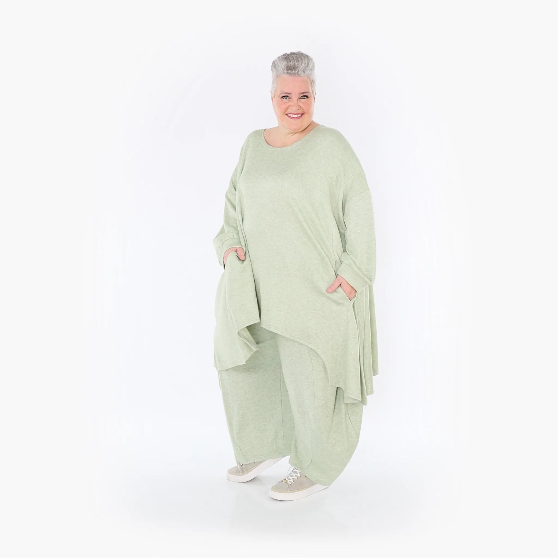  A-Form Bigshirt von AKH Fashion aus Viskose, 1429.07014, Apfelgrün, Schick, Modern, Bequem