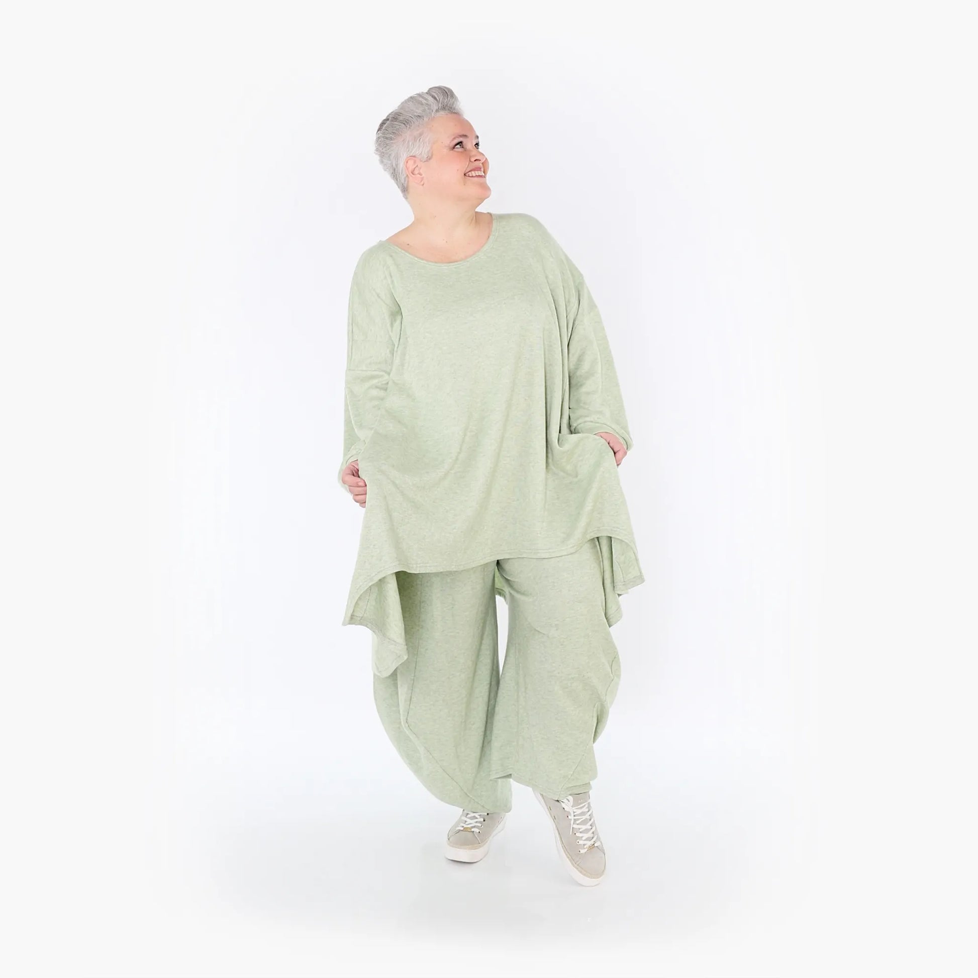  A-Form Bigshirt von AKH Fashion aus Viskose, 1429.07014, Apfelgrün, Schick, Modern, Bequem