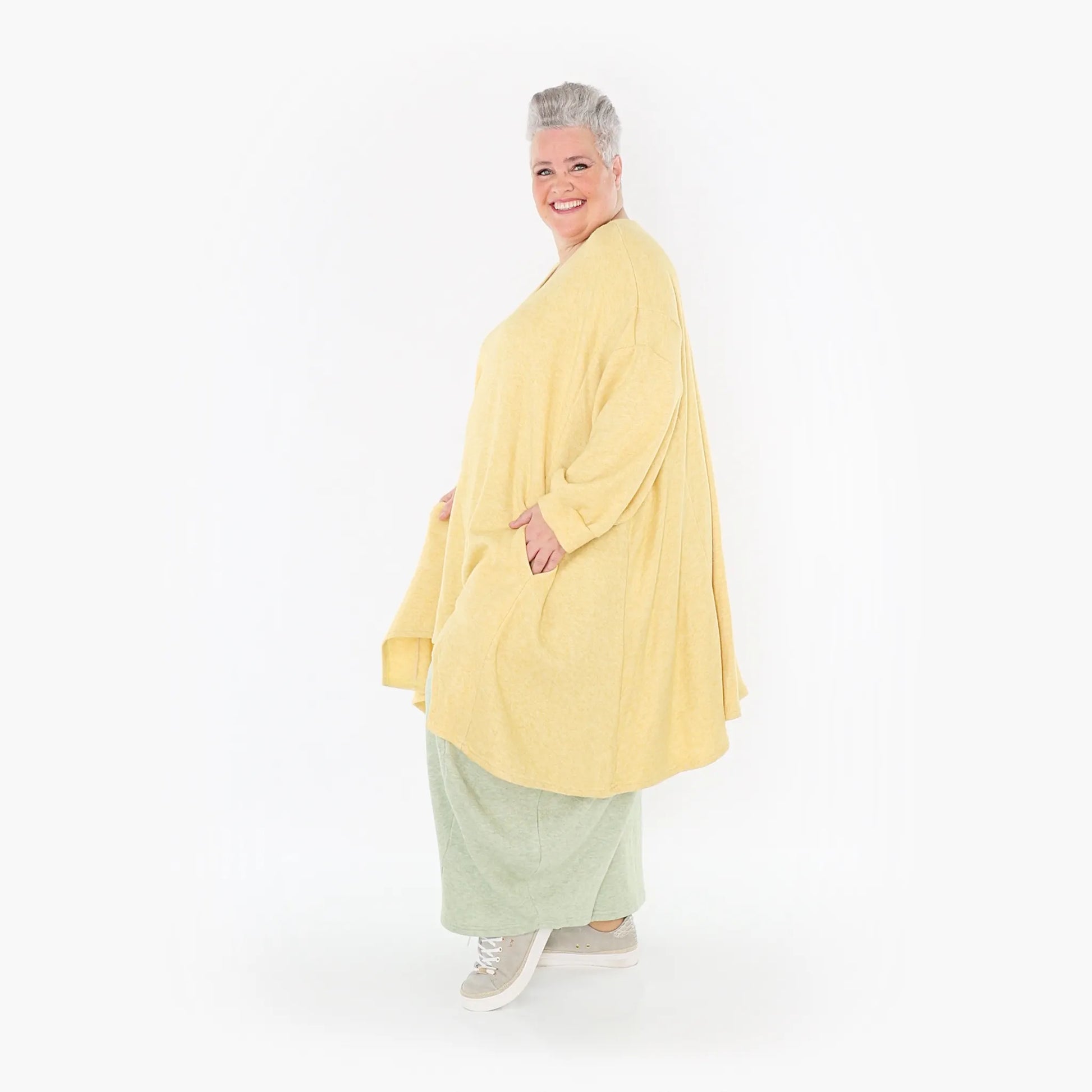 A-Form Bigshirt von AKH Fashion aus Viskose, 1429.07014, LimeGelb, Schick, Modern, Bequem
