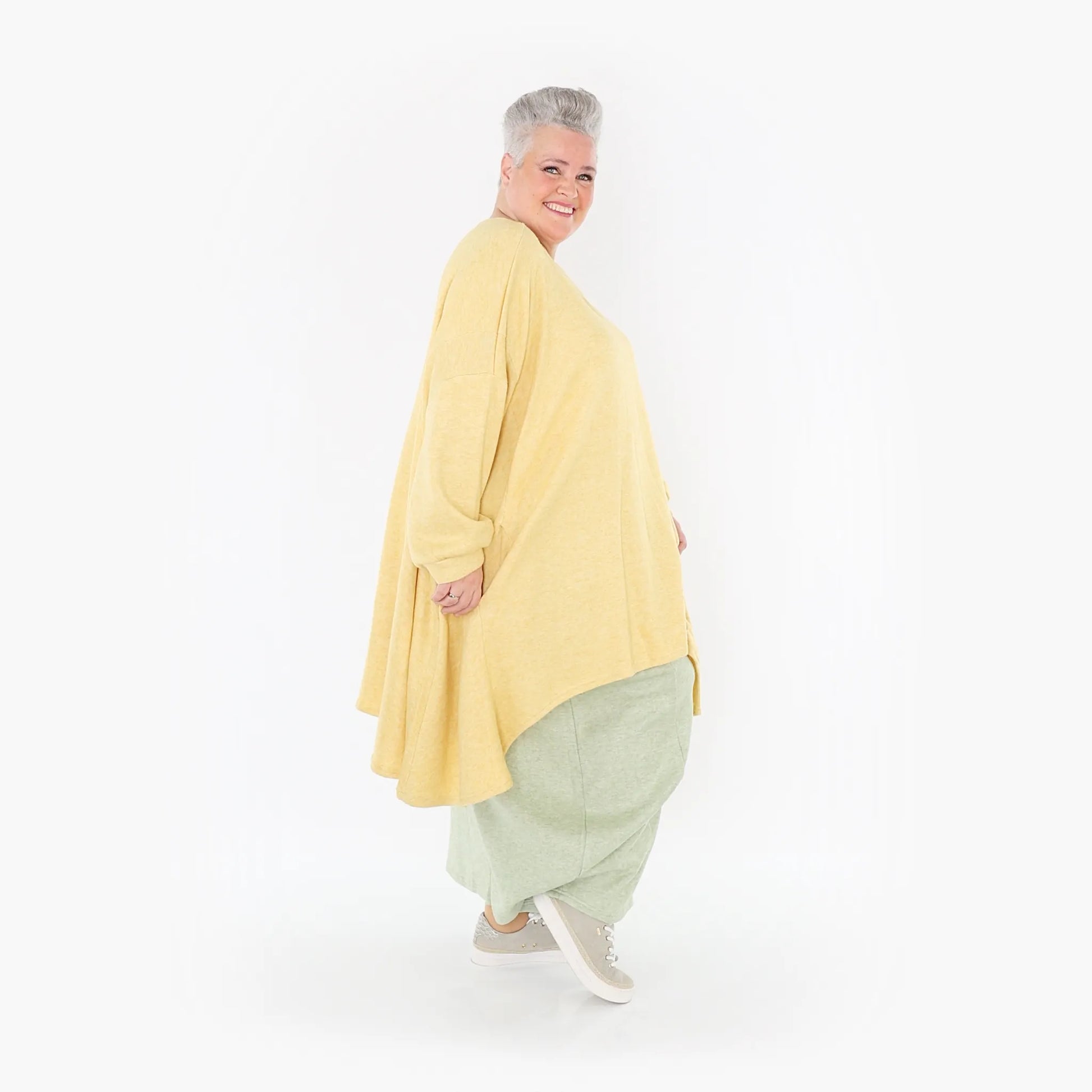  A-Form Bigshirt von AKH Fashion aus Viskose, 1429.07014, LimeGelb, Schick, Modern, Bequem