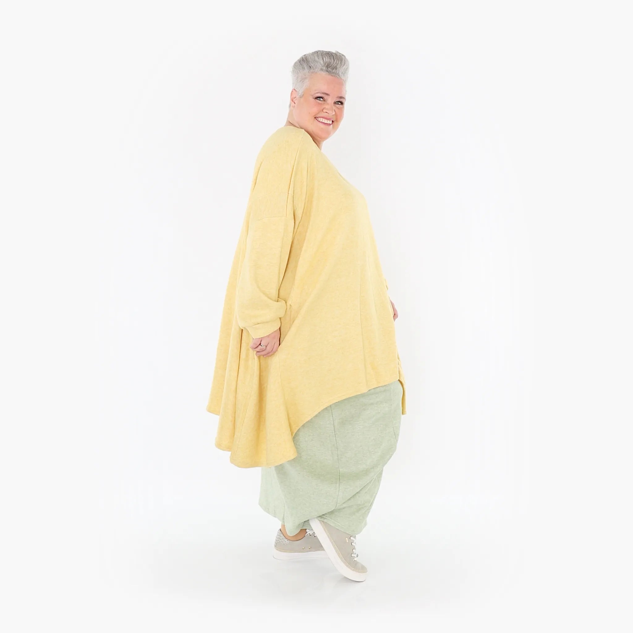  A-Form Bigshirt von AKH Fashion aus Viskose, 1429.07014, LimeGelb, Schick, Modern, Bequem