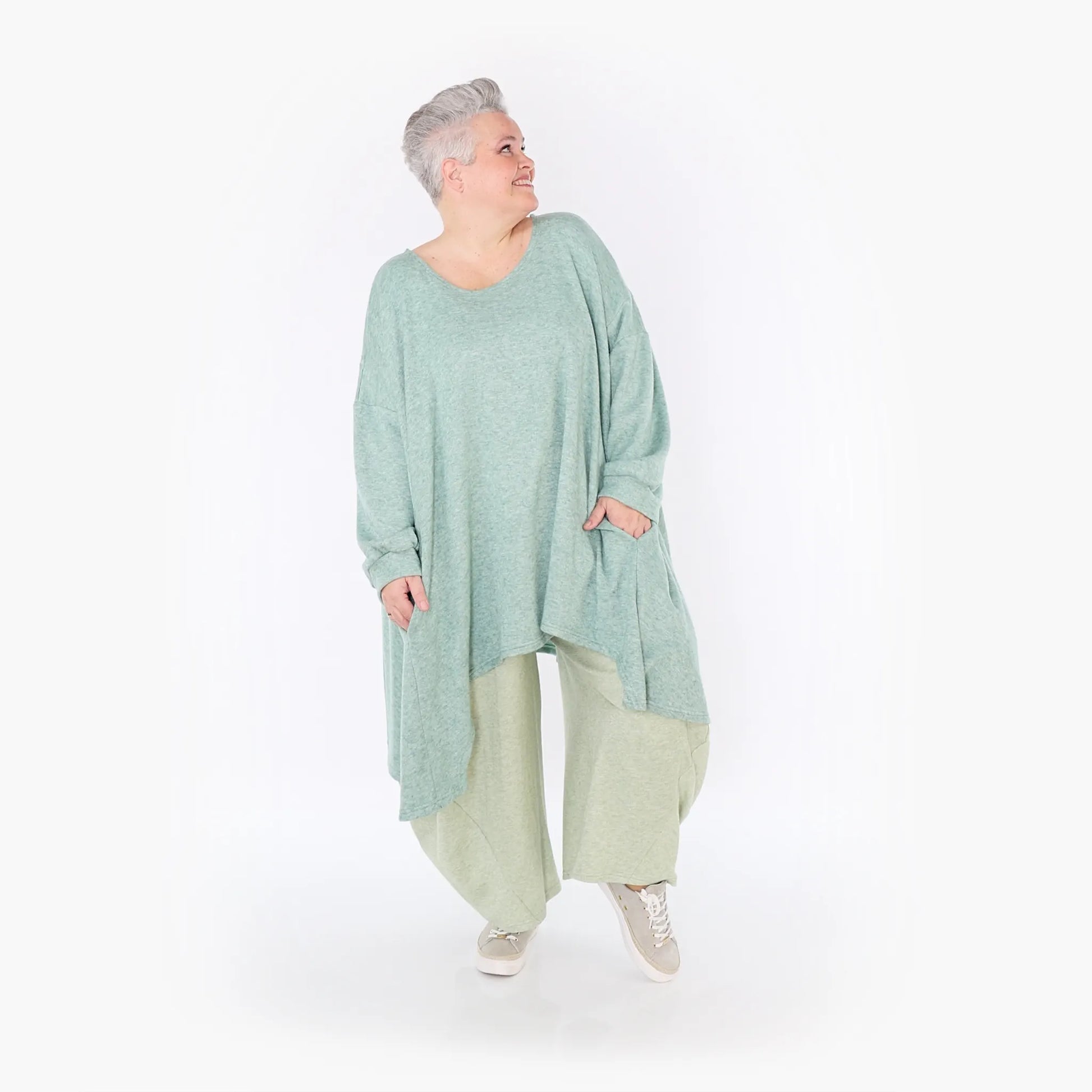  A-Form Bigshirt von AKH Fashion aus Viskose, 1429.07014, Mint, Schick, Modern, Bequem, Schick