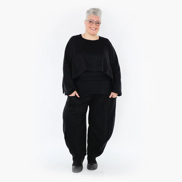  AKH Fashion Bigshirt in kastiger Form, aus Viskose, 1429.07011, Schwarz, Schick, Modern