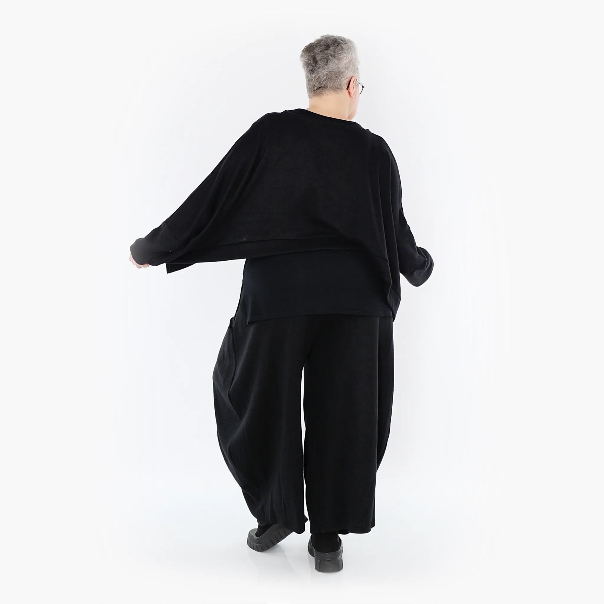  AKH Fashion Bigshirt in kastiger Form, aus Viskose, 1429.07011, Schwarz, Schick, Modern