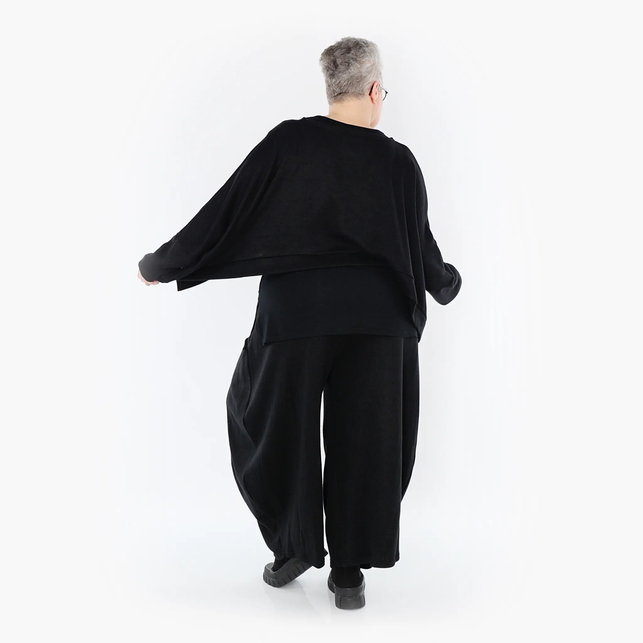  AKH Fashion Bigshirt in kastiger Form, aus Viskose, 1429.07011, Schwarz, Schick, Modern