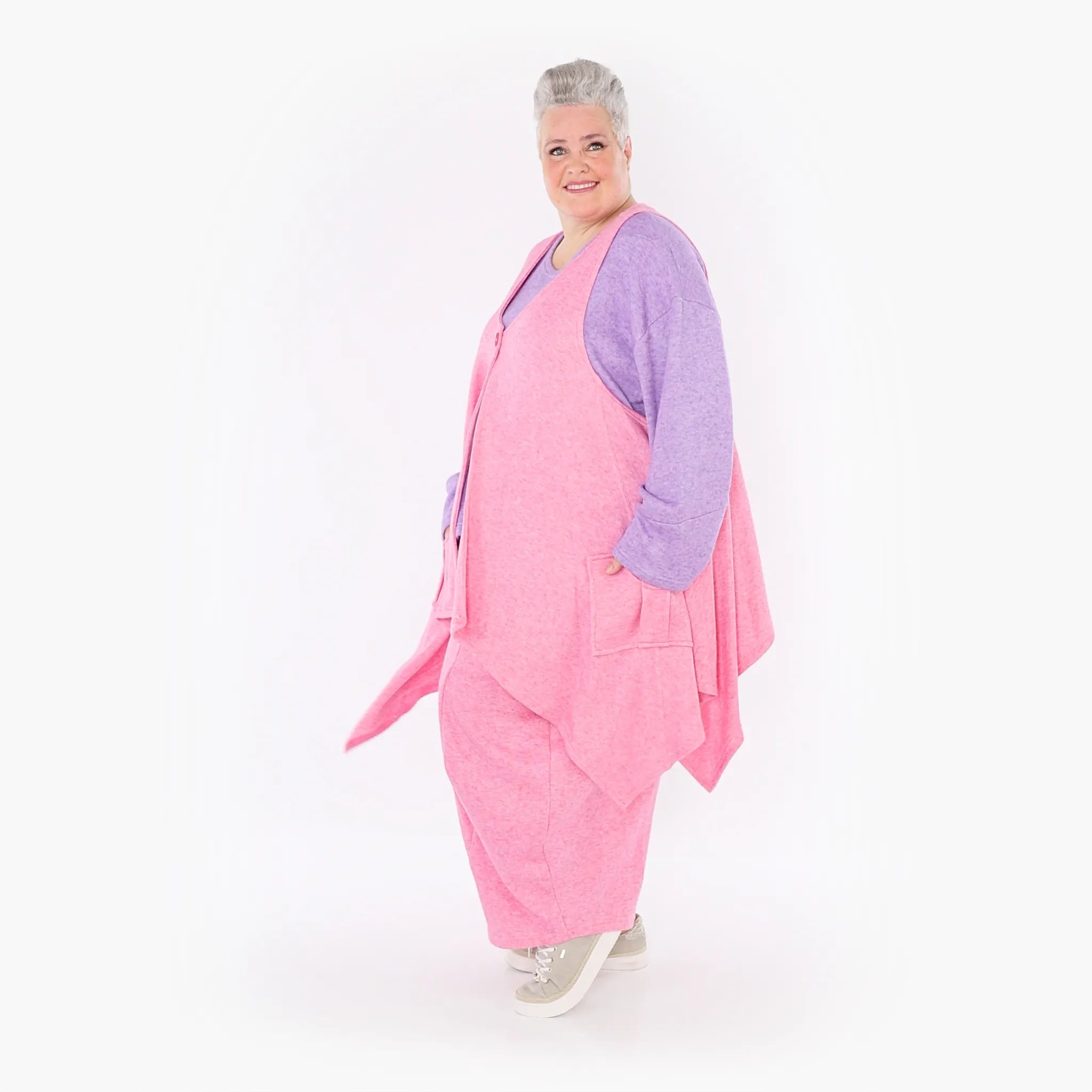  A-Form Weste von AKH Fashion aus Viskose, 1429.00110, Pink, Schick, Modern, Bequem, Schick