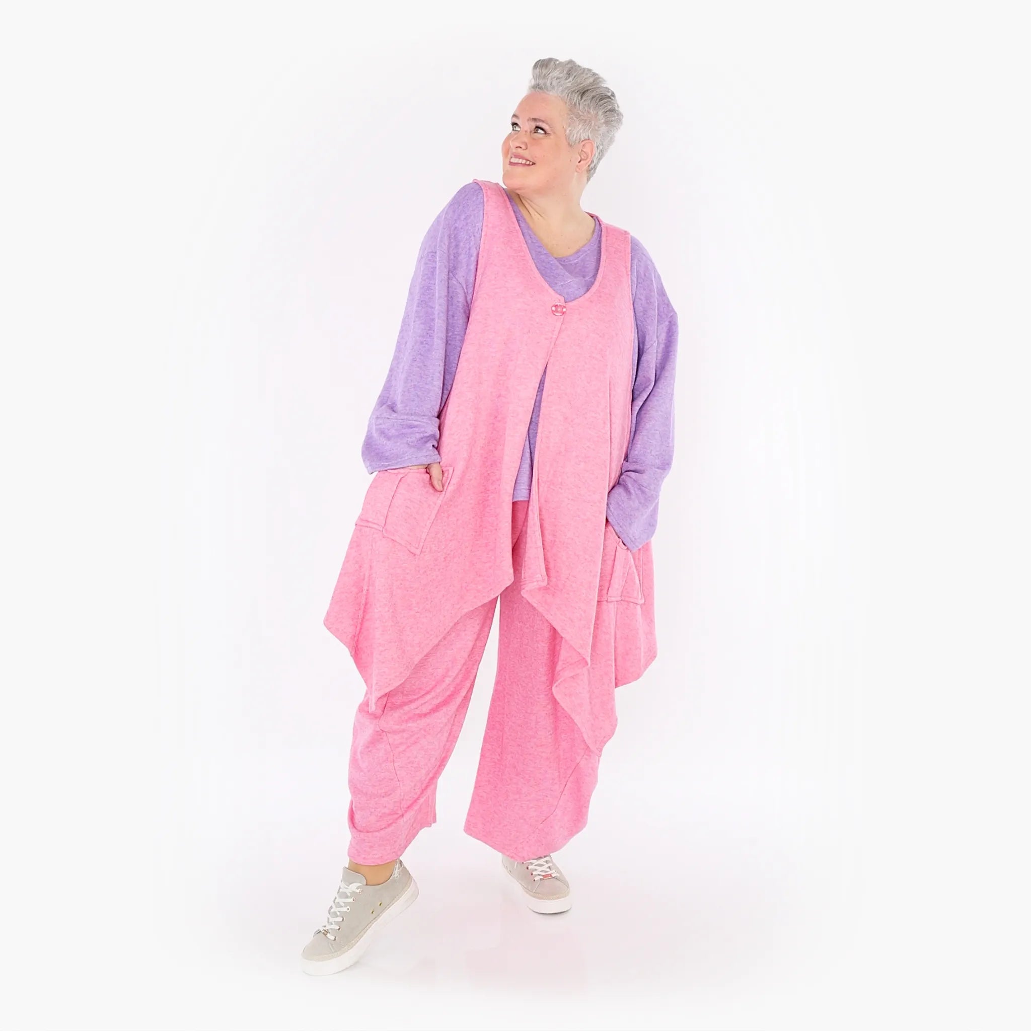  A-Form Weste von AKH Fashion aus Viskose, 1429.00110, Pink, Schick, Modern, Bequem, Schick