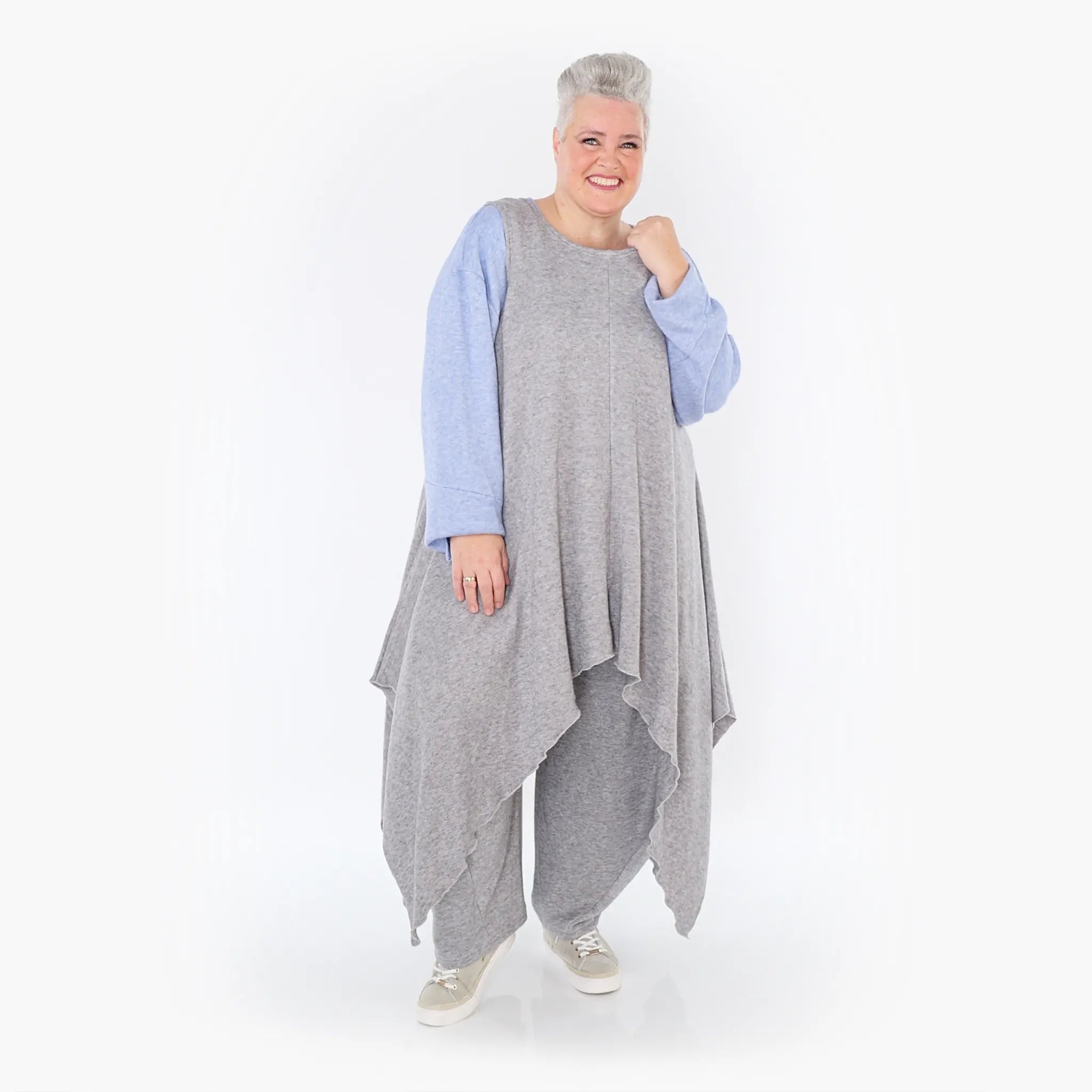  A-Form Tunika von AKH Fashion aus Viskose, 1429.03067, Hellgrau, Schick, Modern, Bequem