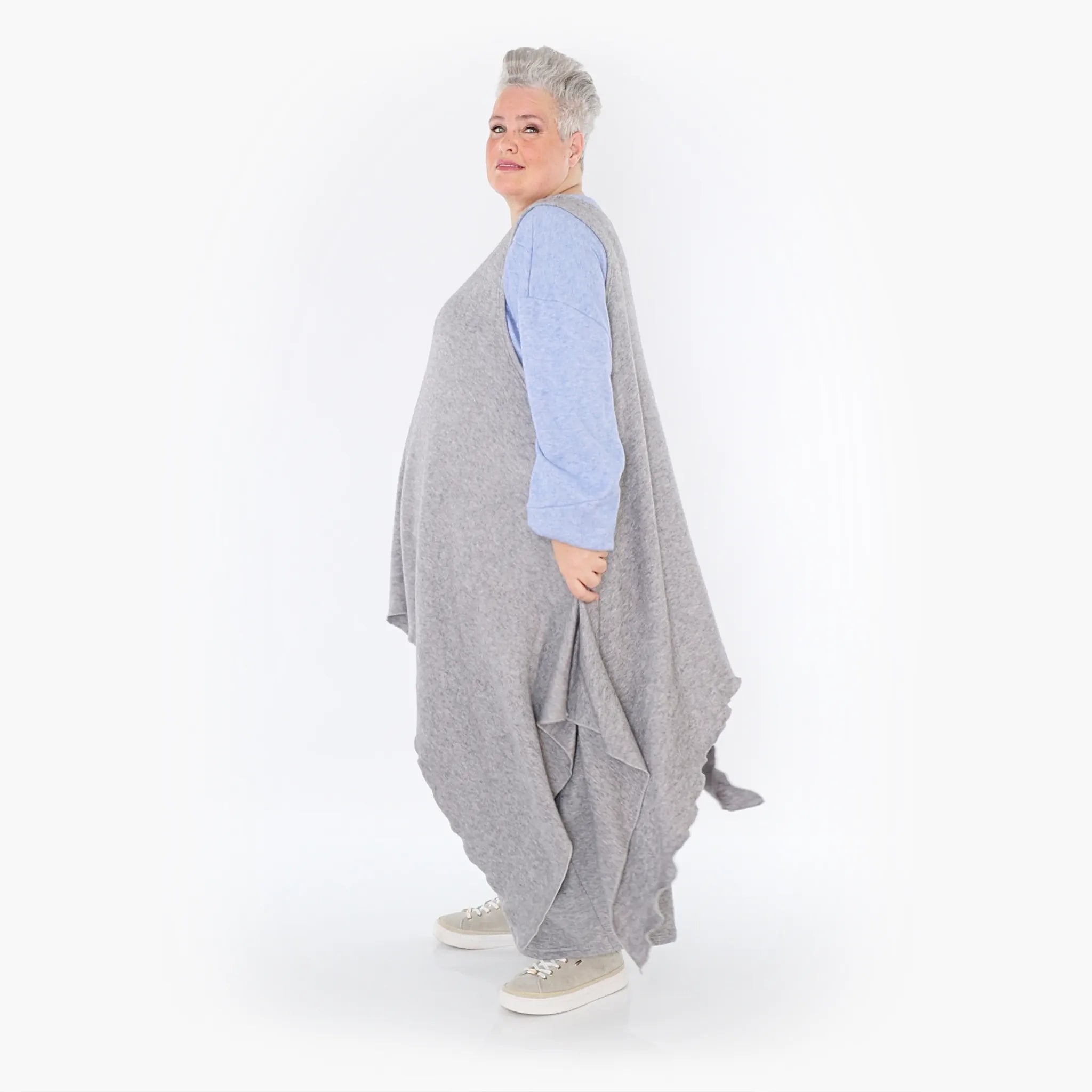  A-Form Tunika von AKH Fashion aus Viskose, 1429.03067, Hellgrau, Schick, Modern, Bequem