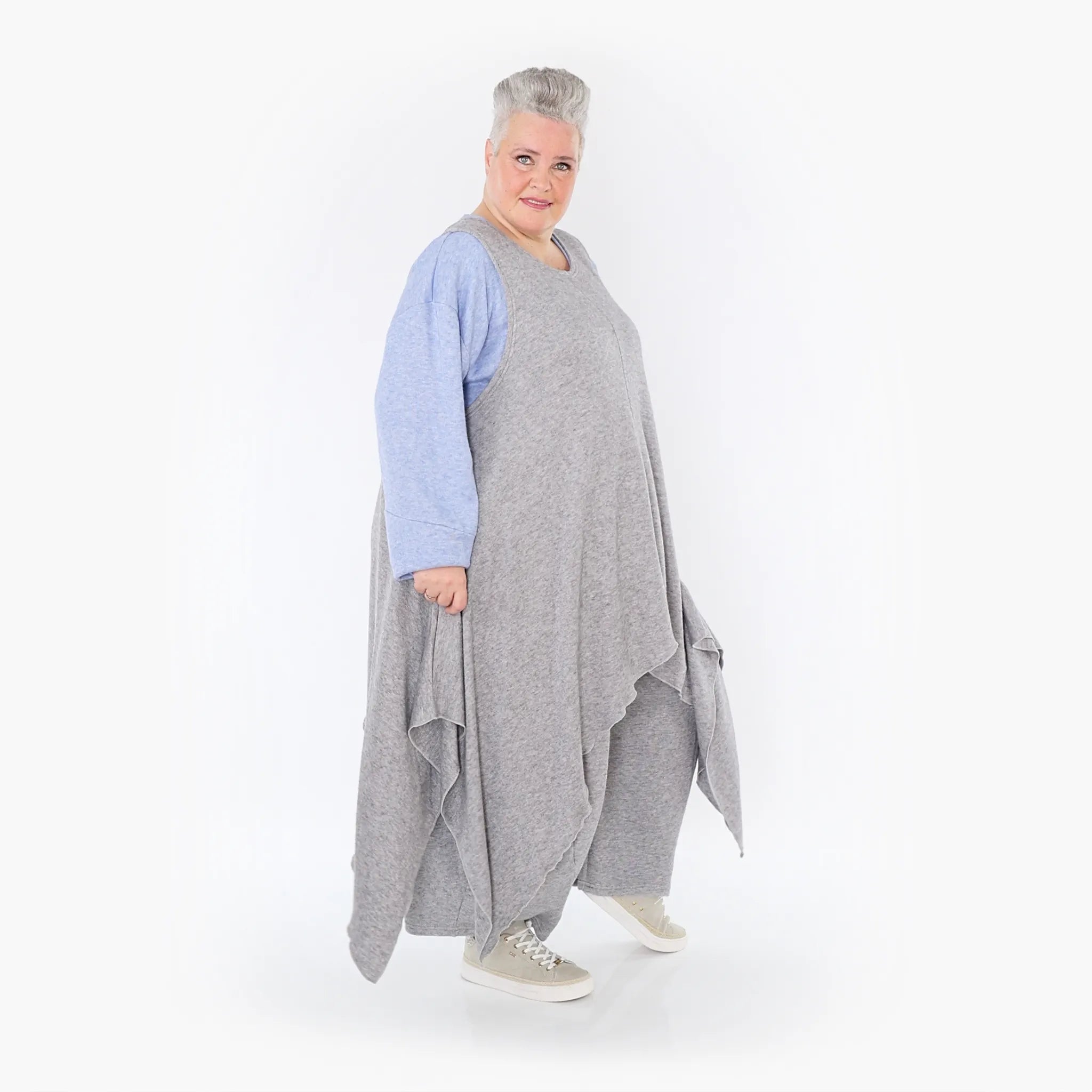  A-Form Tunika von AKH Fashion aus Viskose, 1429.03067, Hellgrau, Schick, Modern, Bequem