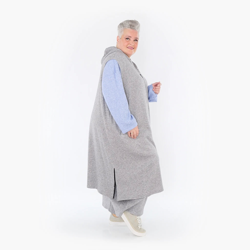  AKH Fashion Weste in gerader Form, aus Viskose, 1429.06879, Hellgrau, Schick, Modern