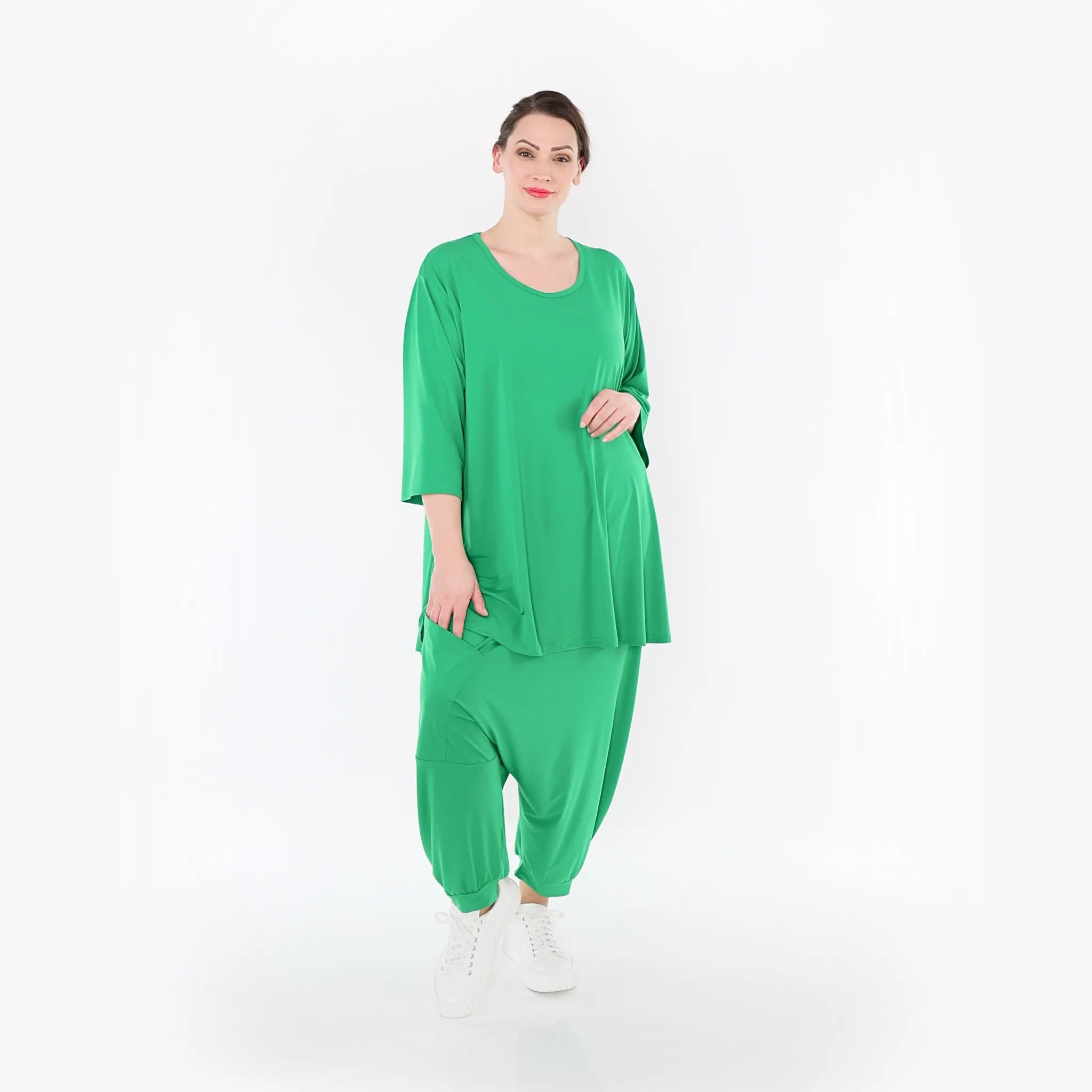  Haremshose von AKH Fashion aus Materialmix, 1431.06950, Grün, Schick, Modern, Bequem