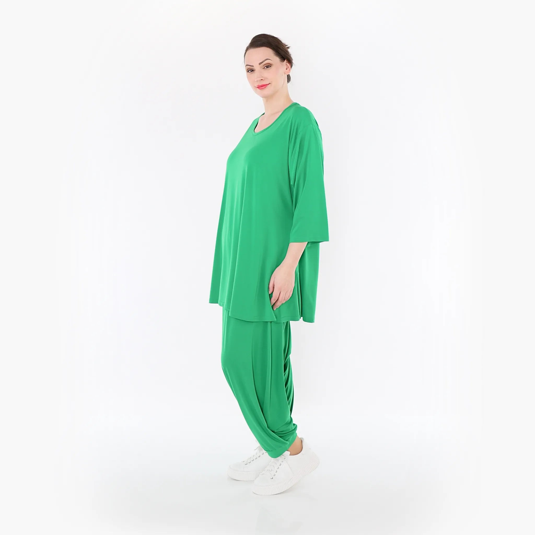  Haremshose von AKH Fashion aus Materialmix, 1431.06950, Grün, Schick, Modern, Bequem