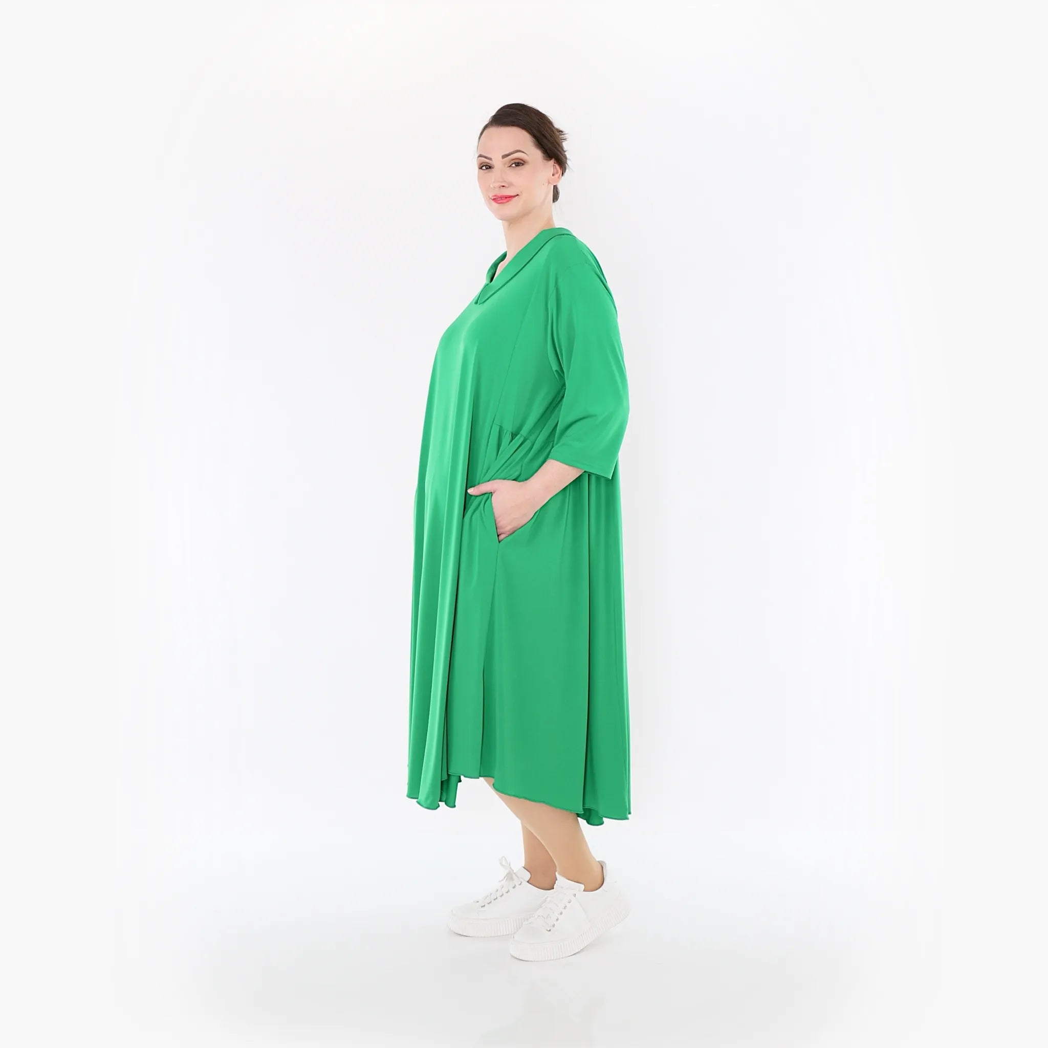  Ballonkleid von AKH Fashion aus Materialmix, 1431.06958, Grün, Schick, Modern, Bequem