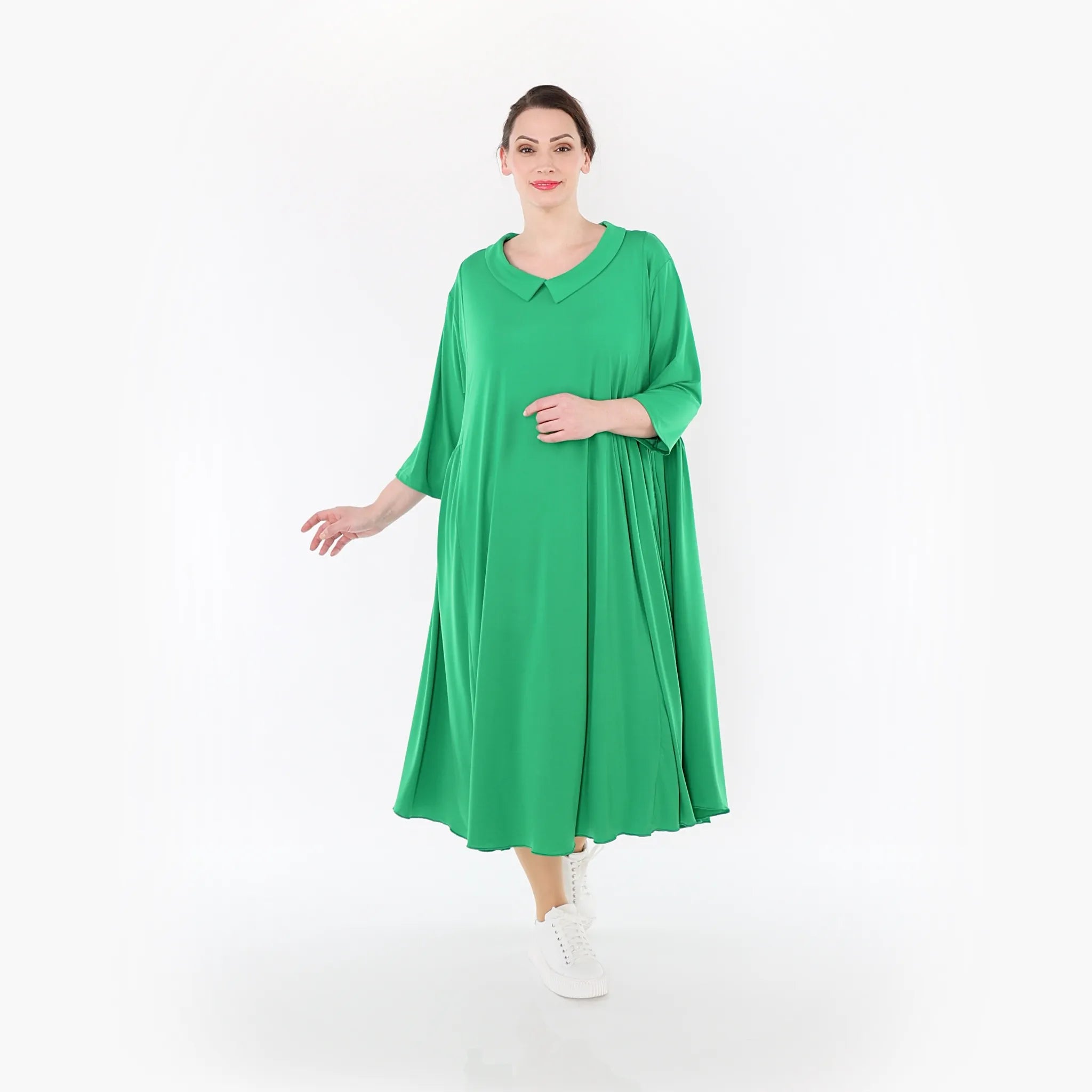  Ballonkleid von AKH Fashion aus Materialmix, 1431.06958, Grün, Schick, Modern, Bequem