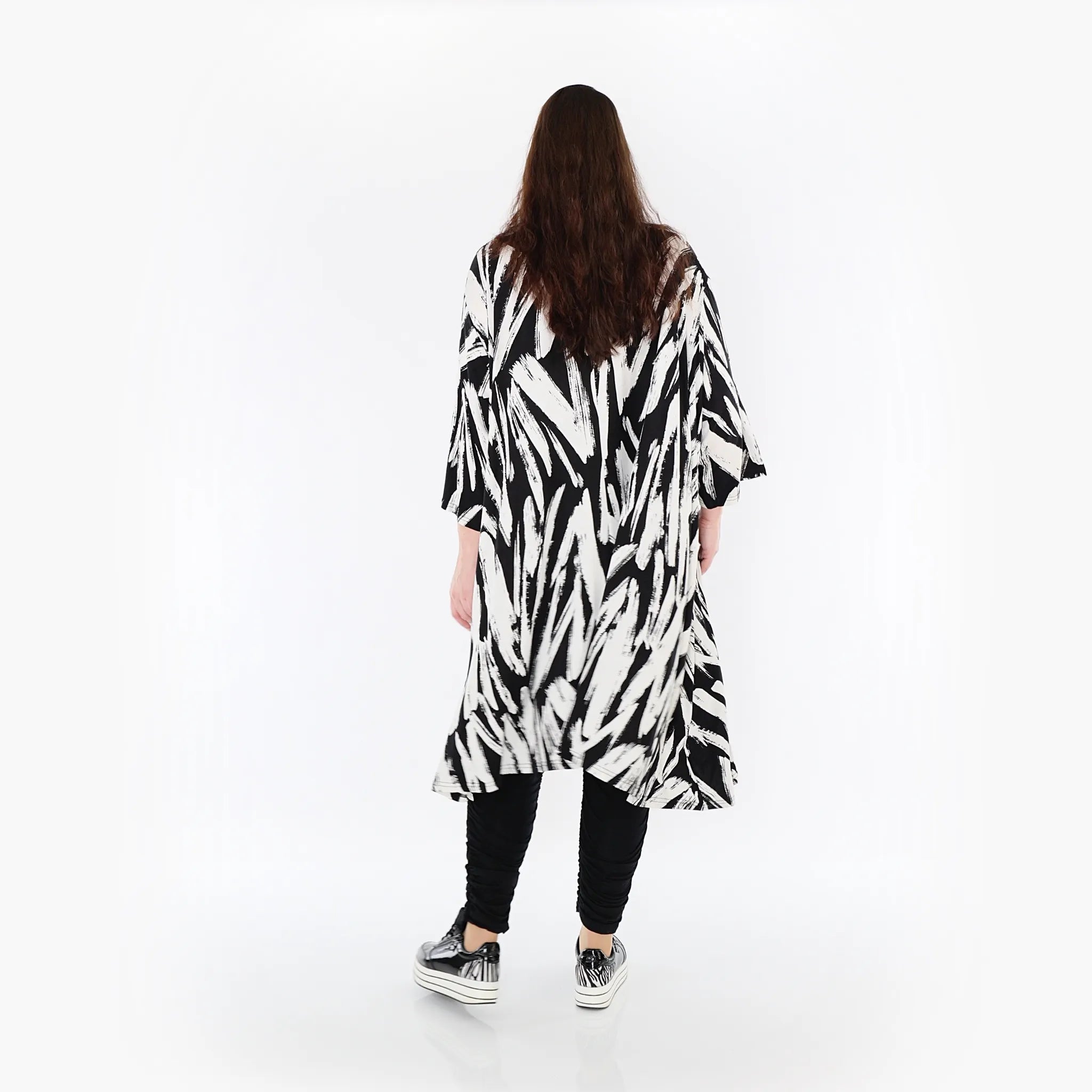  A-Form Kleid von AKH Fashion aus Viskose, 1439.07022, Weiß/Schwarz, Schick, Modern, Bequem