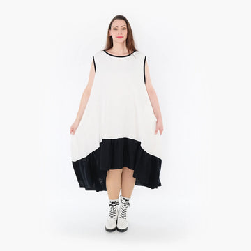  A-Form Kleid von AKH Fashion aus Baumwolle, 1440.07023, Schwarz/Weiß, Schick, Modern