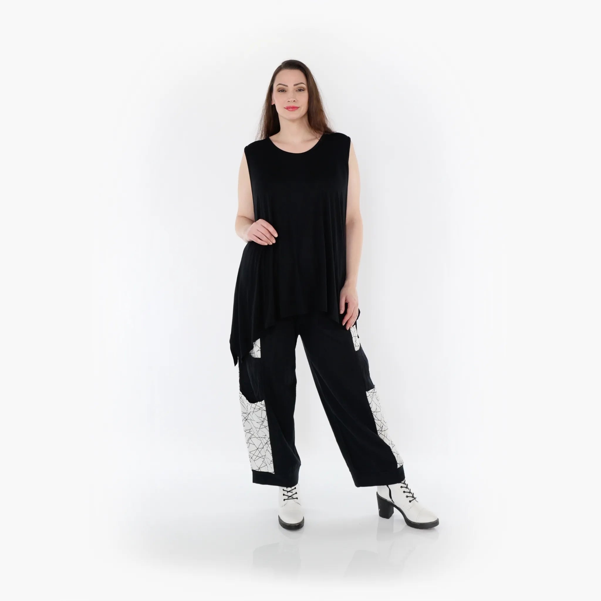  Ballonhose von AKH Fashion aus Baumwolle, 1441.06556, Schwarz/Weiß, Schick, Modern, Bequem