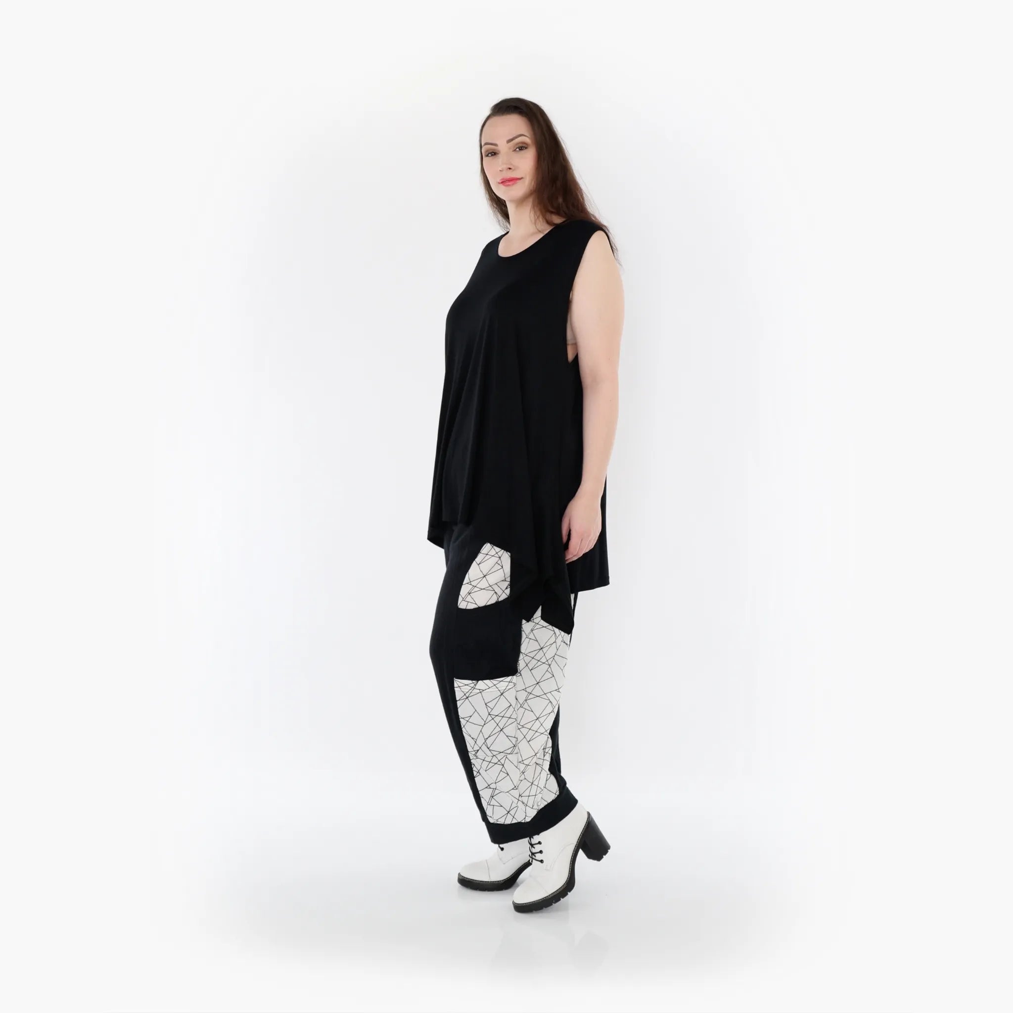  Ballonhose von AKH Fashion aus Baumwolle, 1441.06556, Schwarz/Weiß, Schick, Modern, Bequem