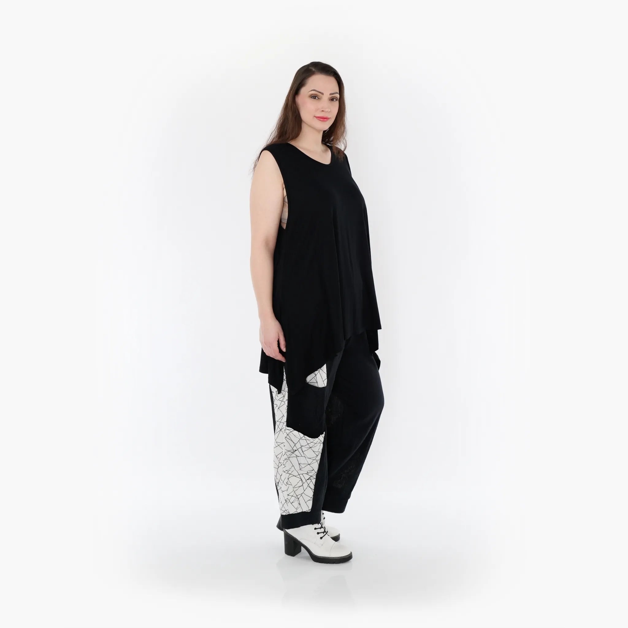  Ballonhose von AKH Fashion aus Baumwolle, 1441.06556, Schwarz/Weiß, Schick, Modern, Bequem