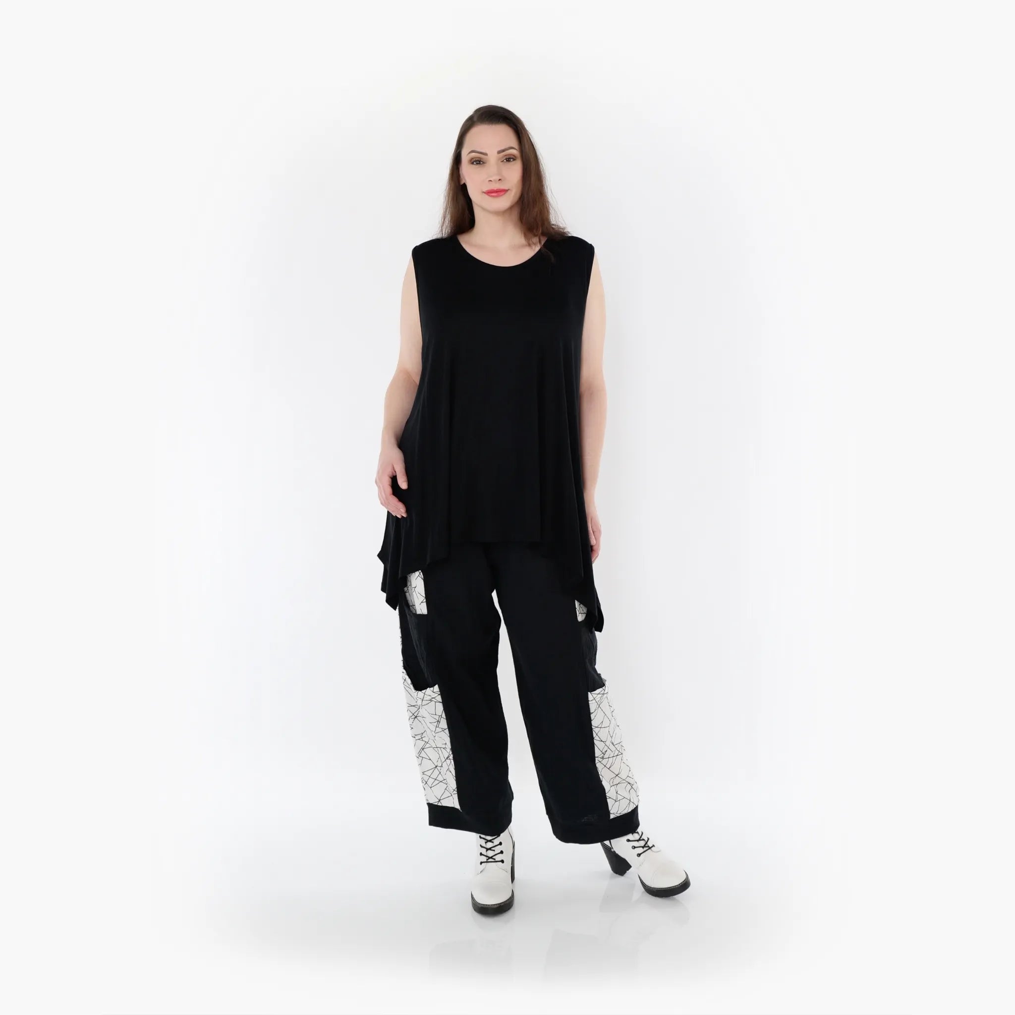  Ballonhose von AKH Fashion aus Baumwolle, 1441.06556, Schwarz/Weiß, Schick, Modern, Bequem