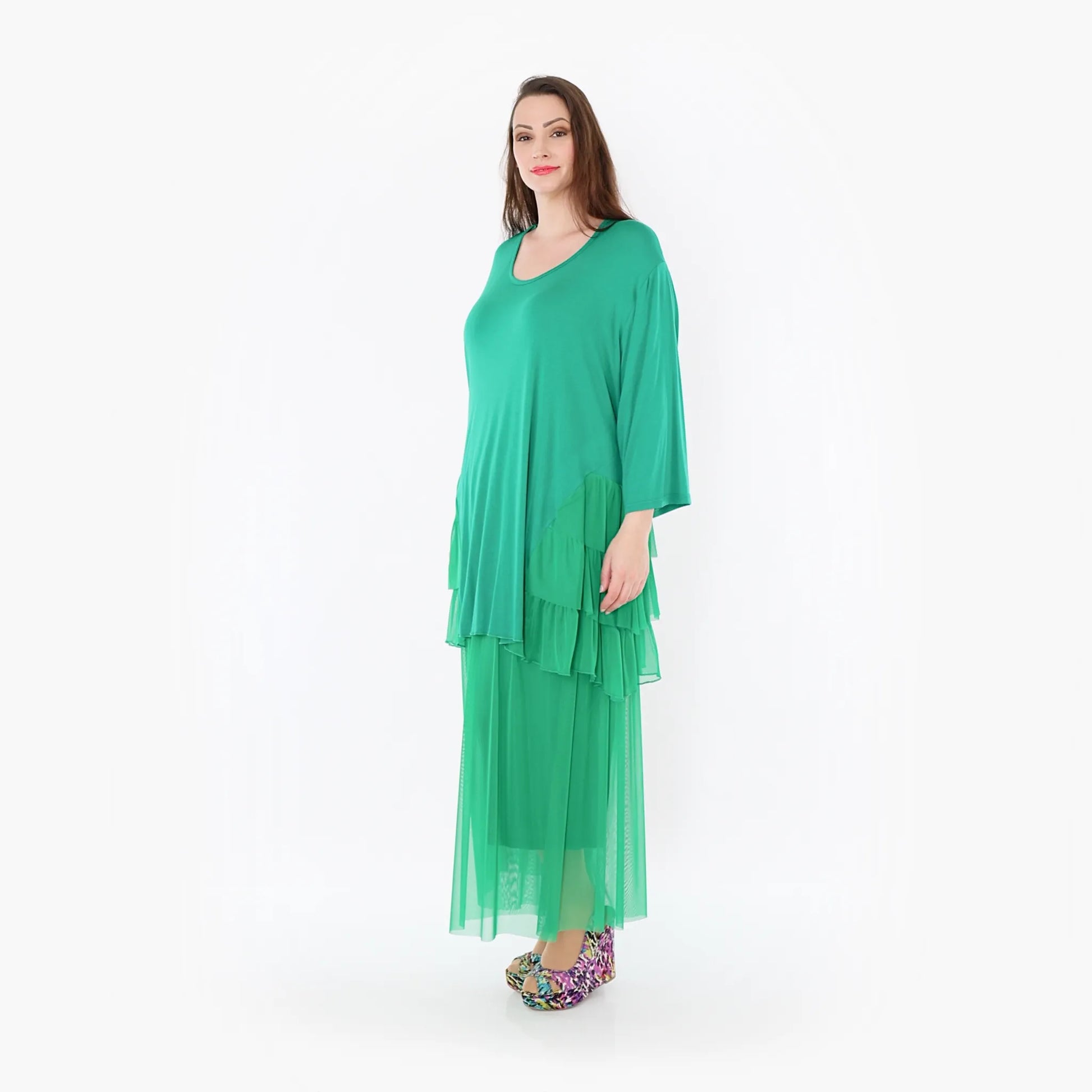  A-Form Bigshirt von AKH Fashion aus Materialmix, 1457.06862, Grün, Ausgefallen, Zeitlos
