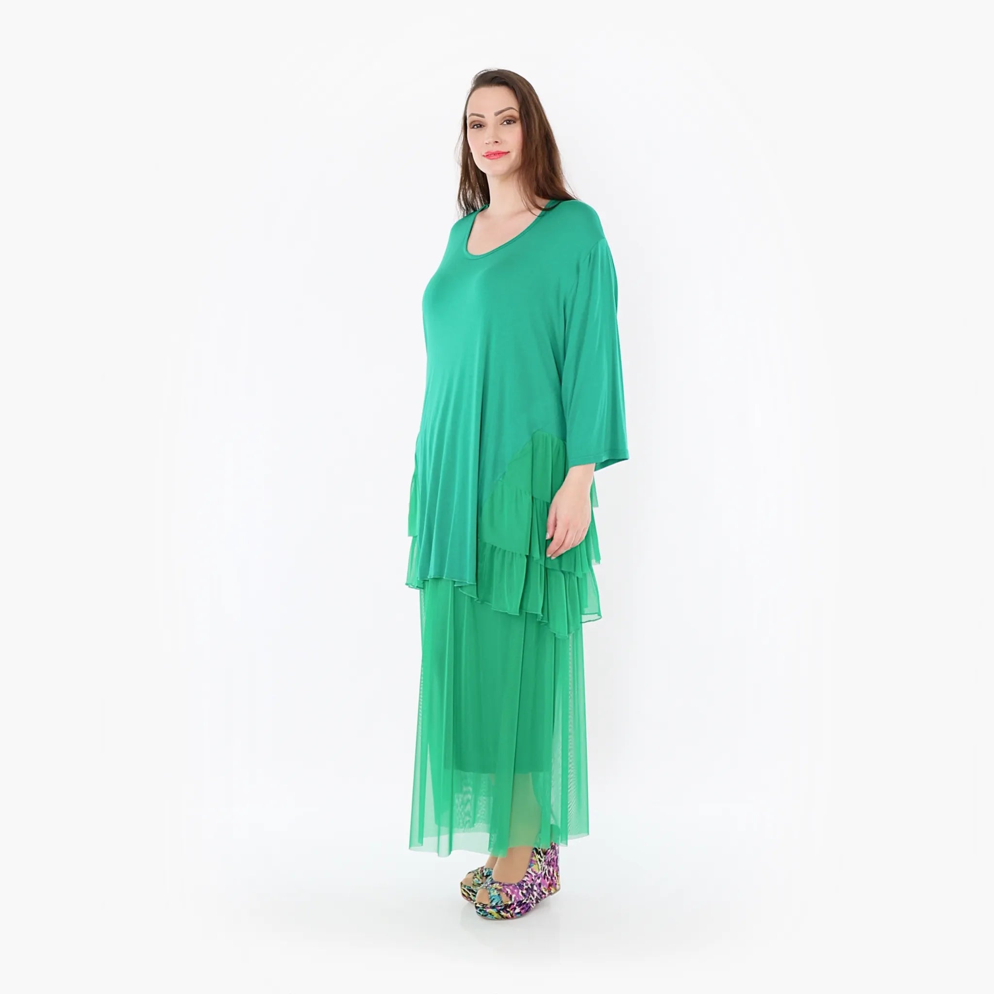  A-Form Bigshirt von AKH Fashion aus Materialmix, 1457.06862, Grün, Ausgefallen, Zeitlos