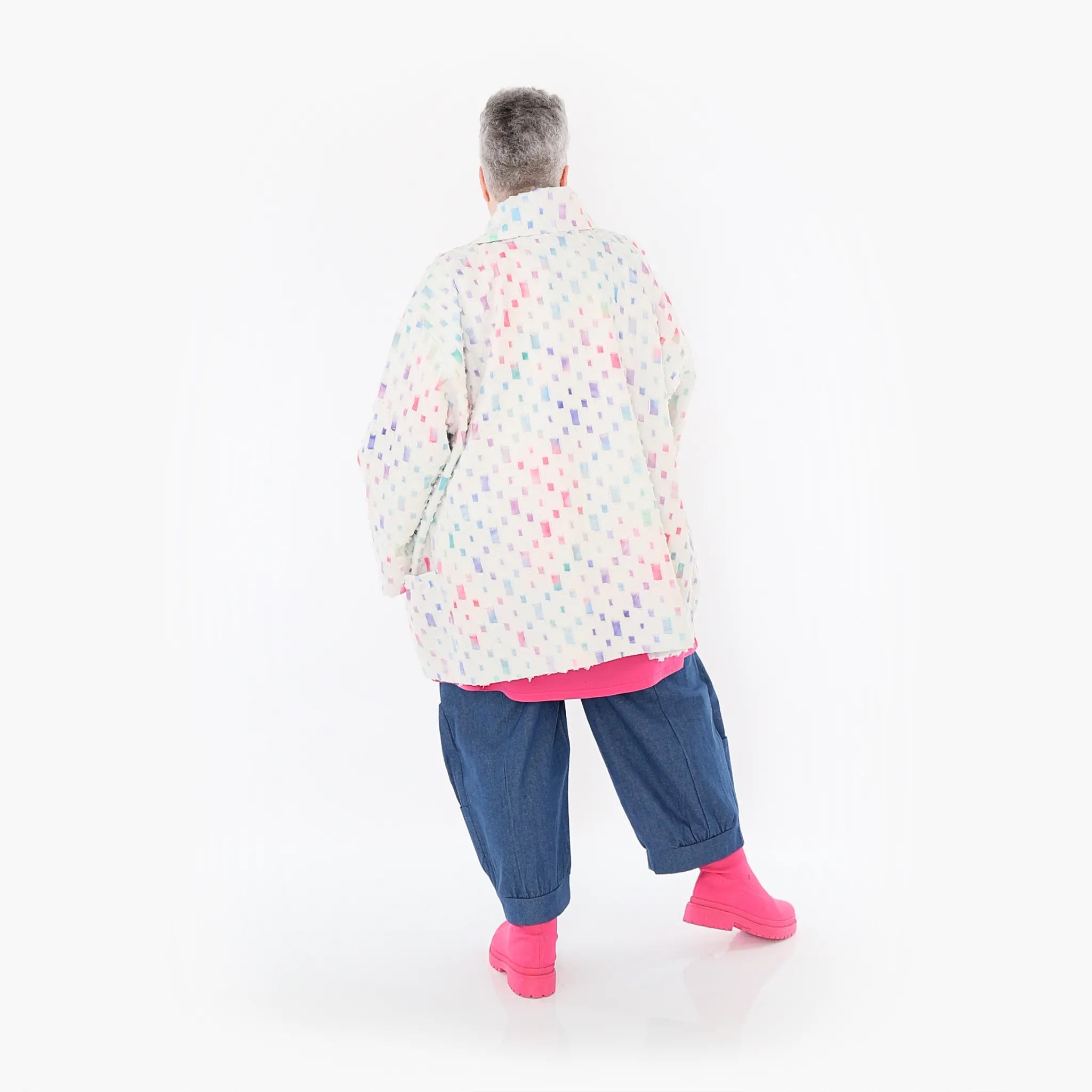  A-Form Jacke von AKH Fashion aus Baumwolle, 1458.07029, Off/White/Multi, Ausgefallen