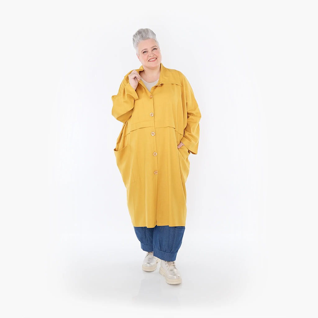  AKH Fashion Mantel in gerader Form, aus Baumwolle, 1465.07041, Honig, Ausgefallen, Zeitlos