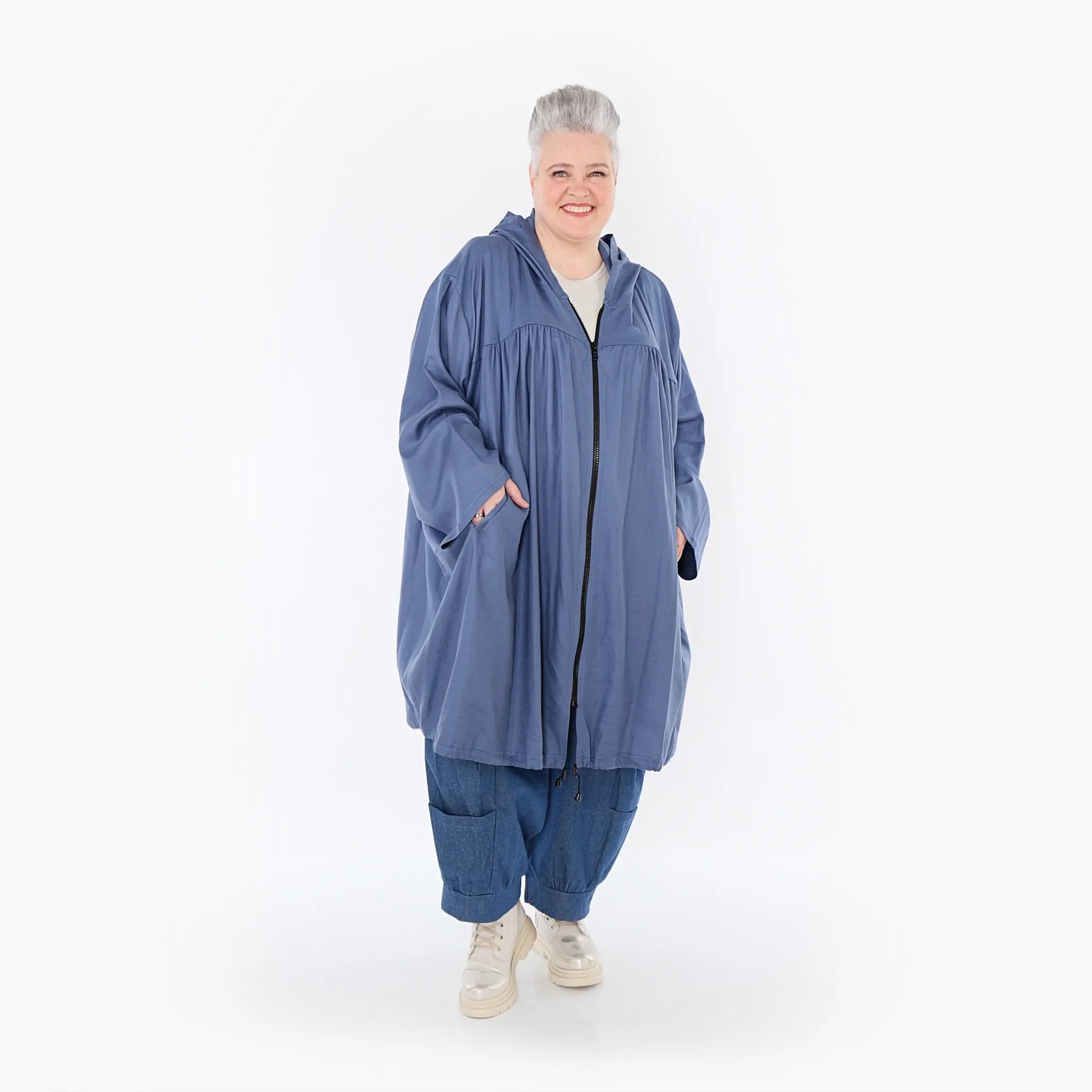  AKH Fashion Jacke in gerader Form, aus Baumwolle, 1465.07045, Jeansblau, Ausgefallen