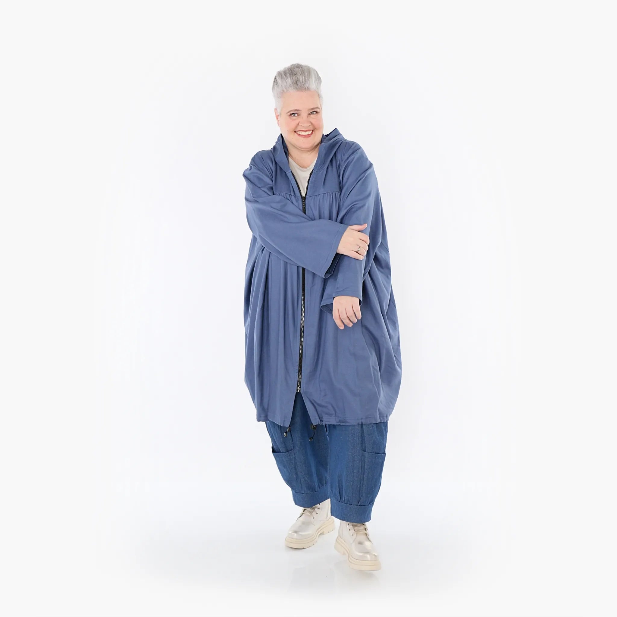  AKH Fashion Jacke in gerader Form, aus Baumwolle, 1465.07045, Jeansblau, Ausgefallen