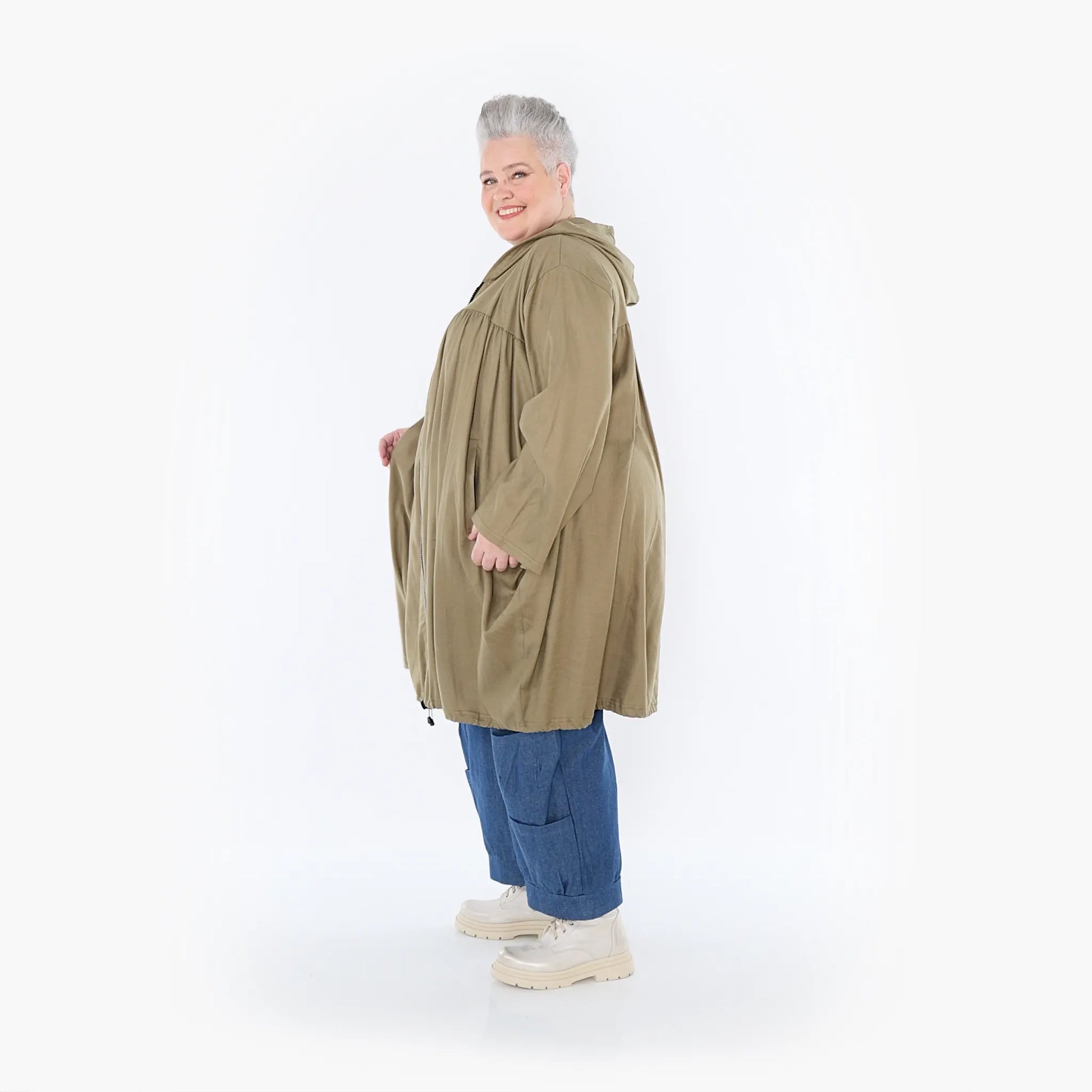  AKH Fashion Jacke in gerader Form, aus Baumwolle, 1465.07045, Pistazie, Ausgefallen