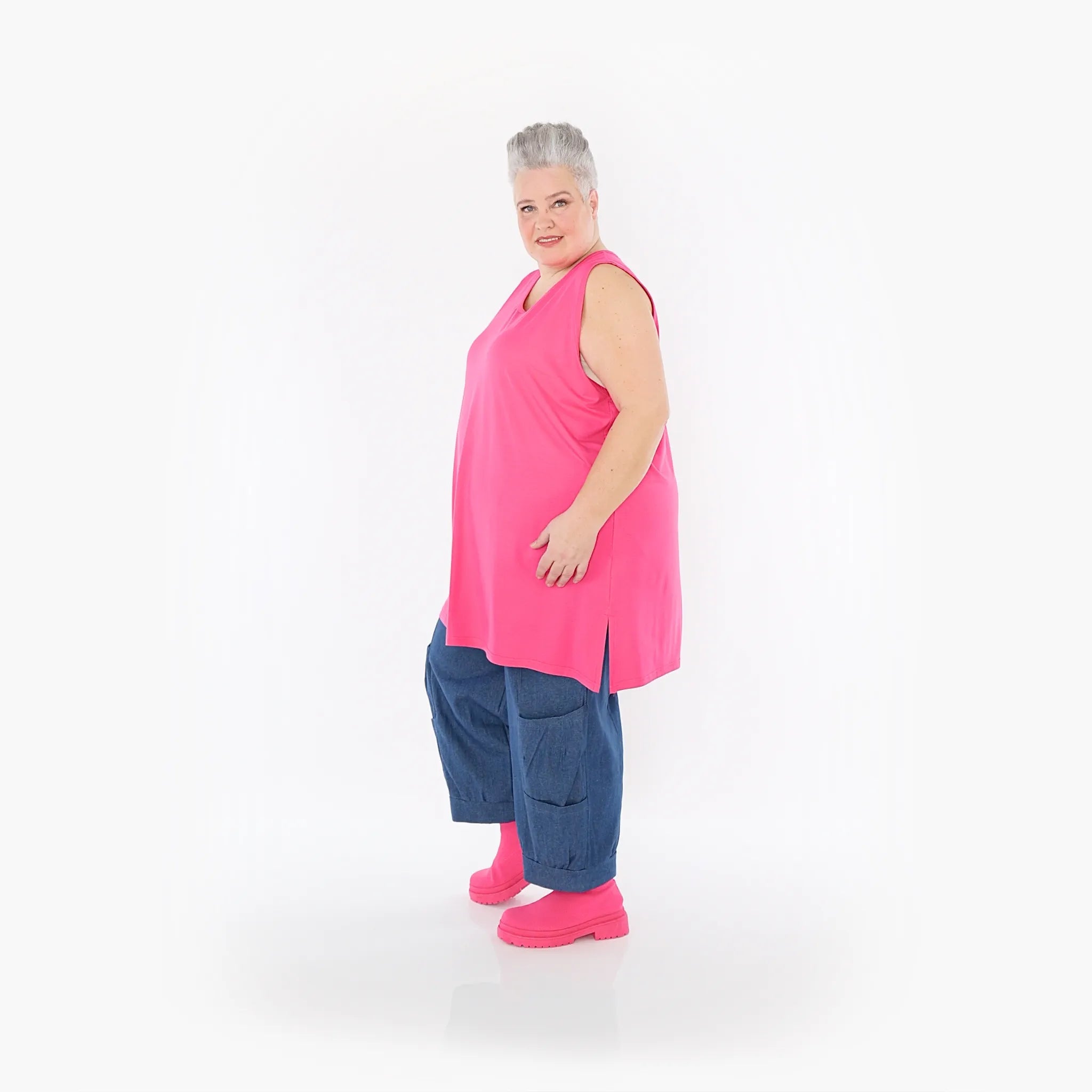  AKH Fashion Hose in gerader Form, aus Polyester, 1466.06556, Jeansblau, Ausgefallen