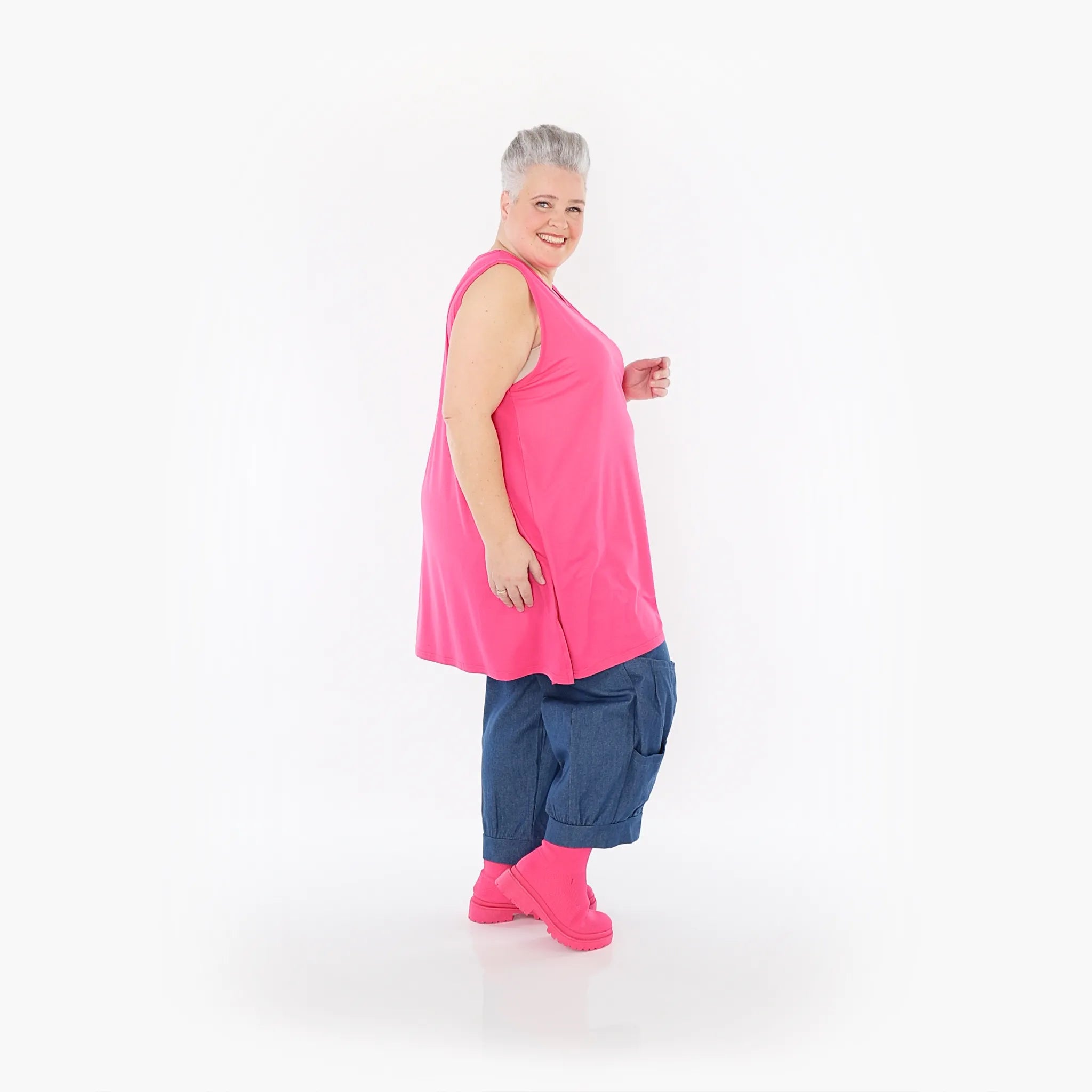 AKH Fashion Hose in gerader Form, aus Polyester, 1466.06556, Jeansblau, Ausgefallen