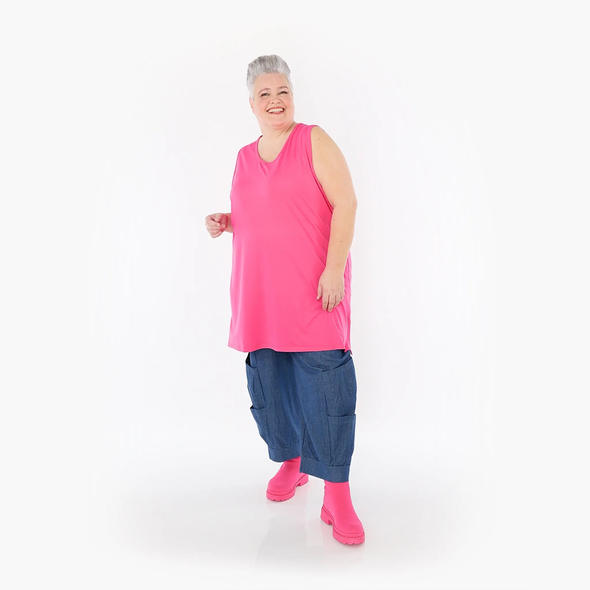  AKH Fashion Hose in gerader Form, aus Polyester, 1466.06556, Jeansblau, Ausgefallen