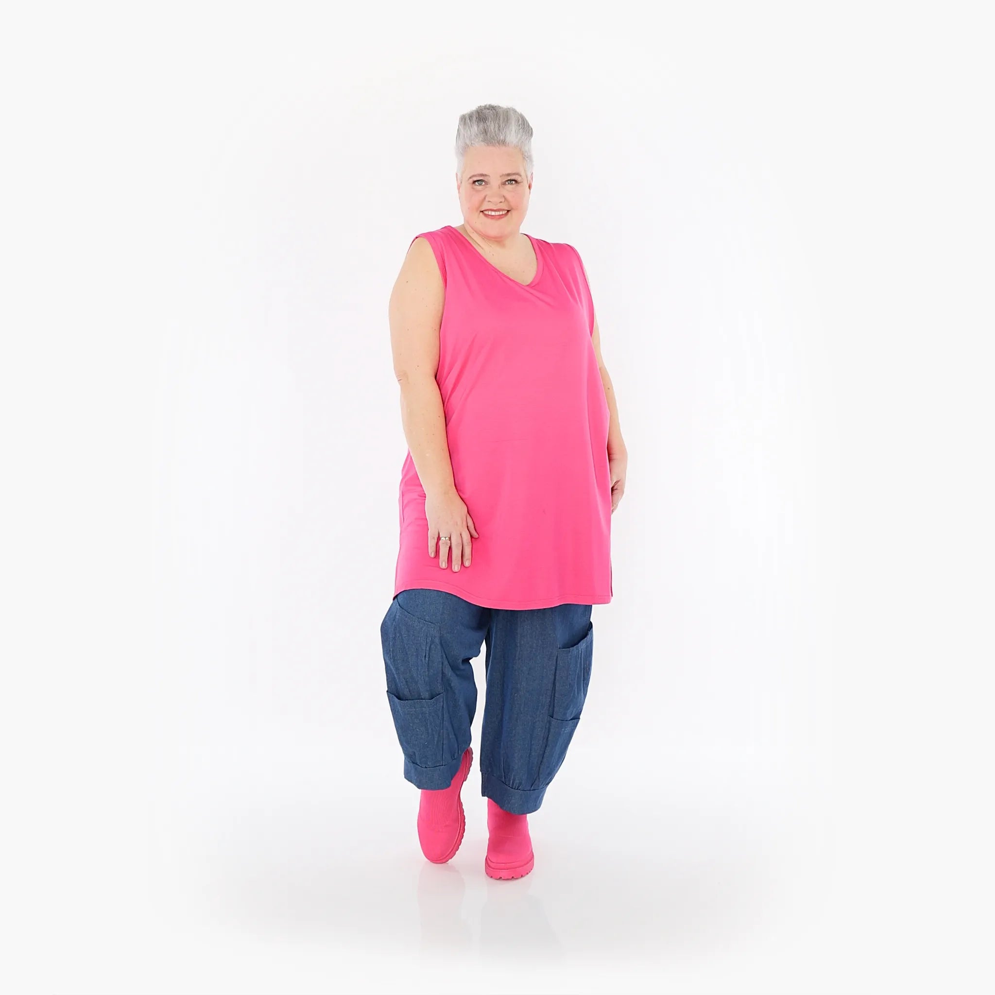  AKH Fashion Hose in gerader Form, aus Polyester, 1466.06556, Jeansblau, Ausgefallen
