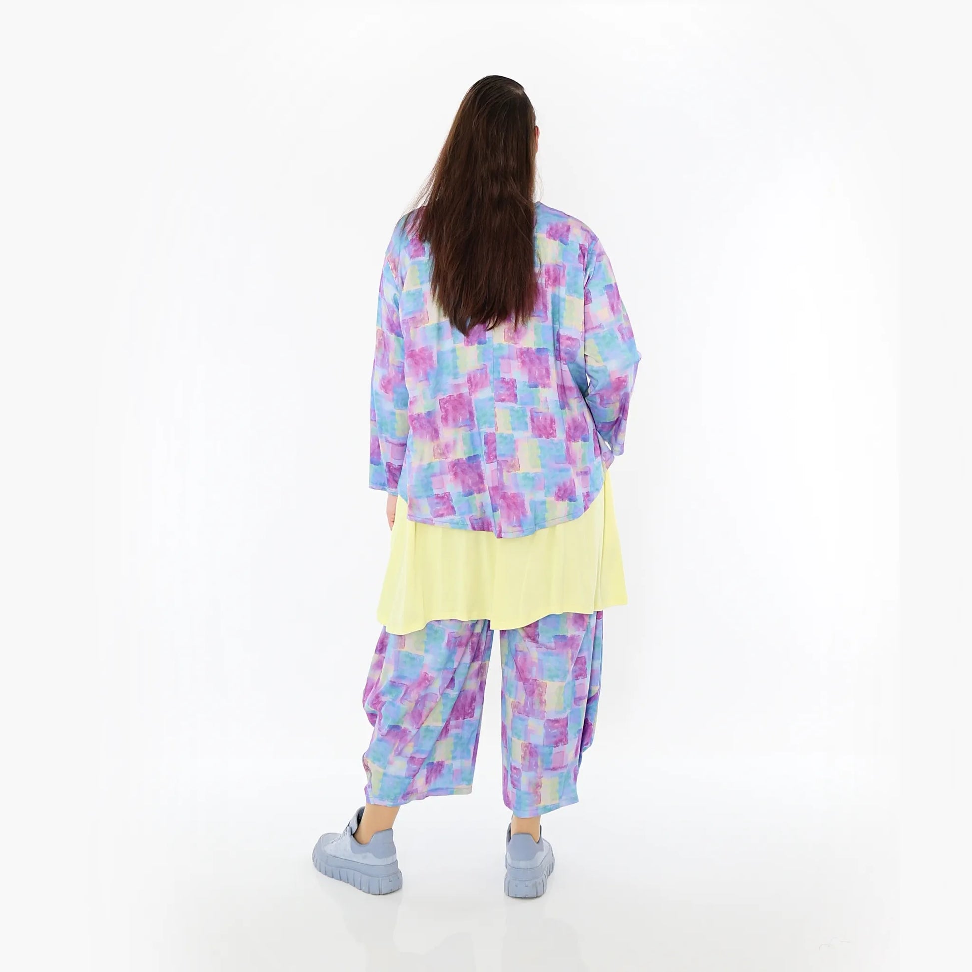  AKH Fashion Jacke in gerundeter Form, aus Viskose, 1469.00130, Multicolor, Farbmix, Schick