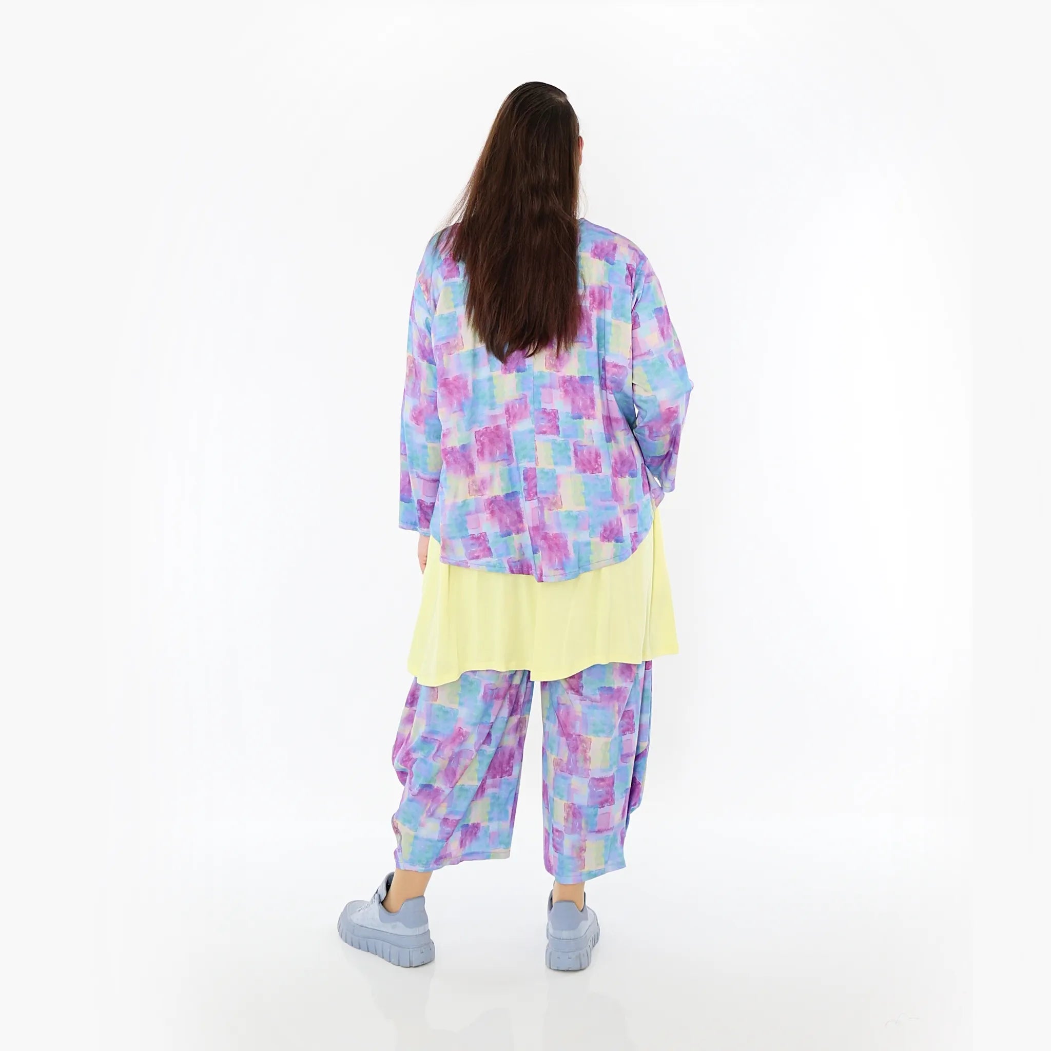  AKH Fashion Jacke in gerundeter Form, aus Viskose, 1469.00130, Multicolor, Farbmix, Schick
