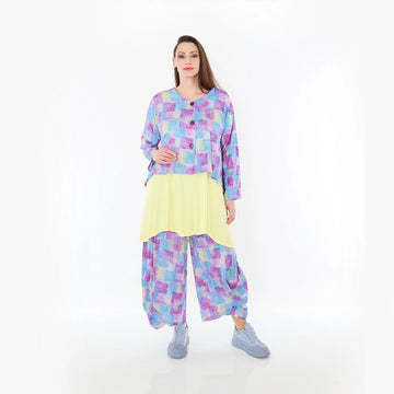  AKH Fashion Jacke in gerundeter Form, aus Viskose, 1469.00130, Multicolor, Farbmix, Schick