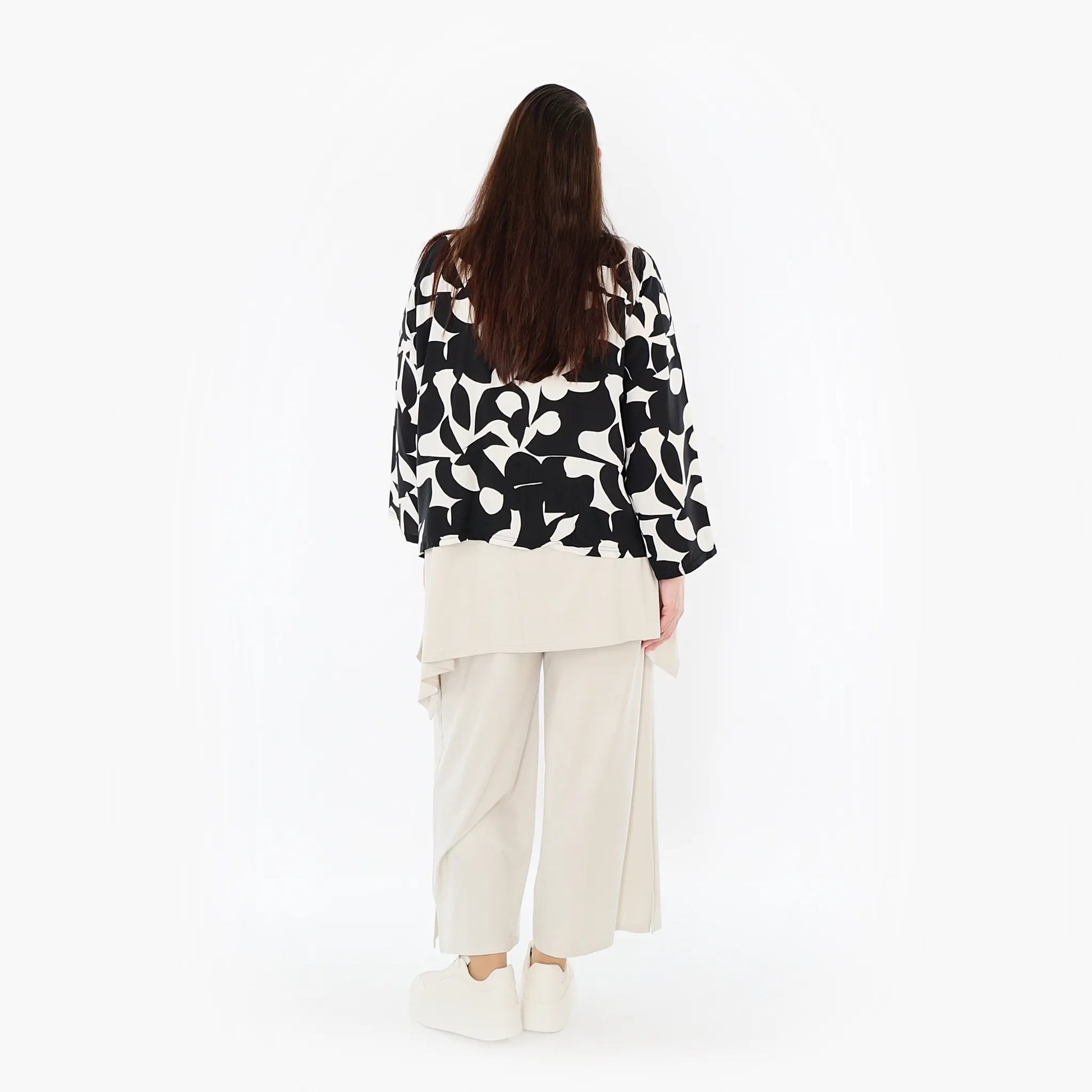 AKH Fashion Jacke in gerader Form, aus Viskose, 1471.07067, Schwarz/Weiß, Muster, Schick