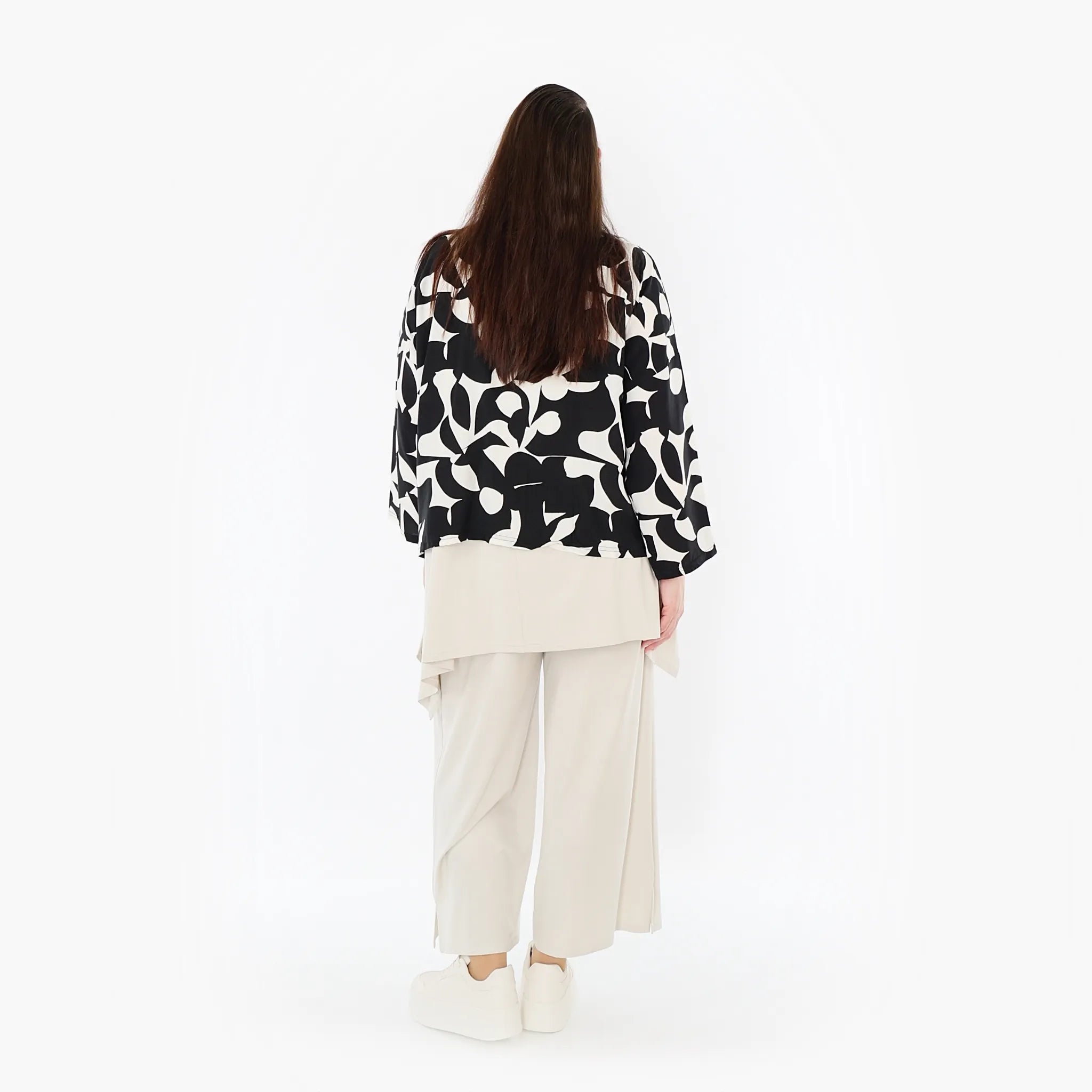  AKH Fashion Jacke in gerader Form, aus Viskose, 1471.07067, Schwarz/Weiß, Muster, Schick