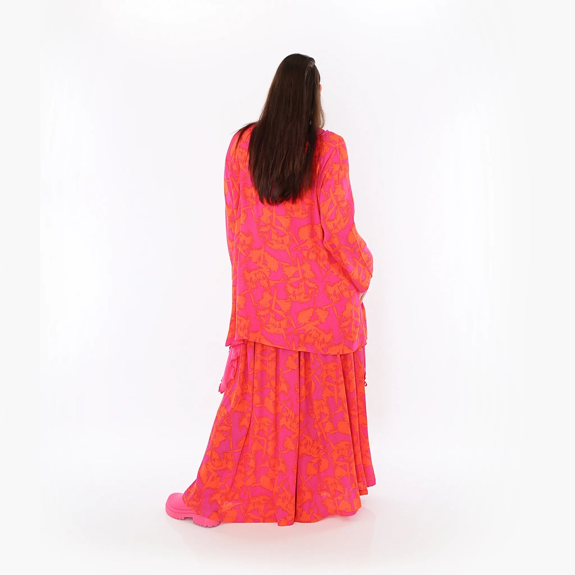  A-Form Jacke von AKH Fashion aus Viskose, 1476.07078, Fuchsia/Orange, Batik, Ausgefallen