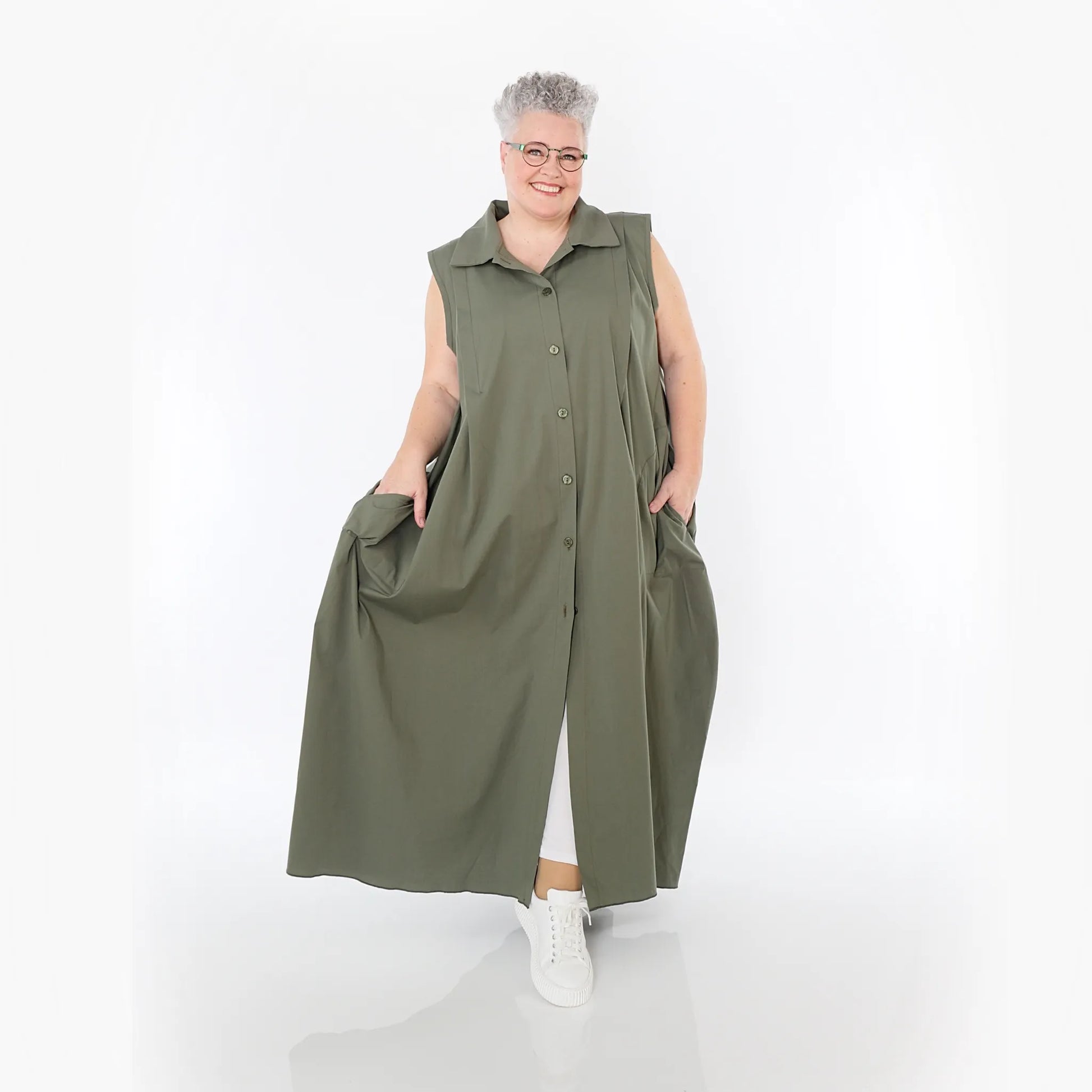  Ballon Weste von AKH Fashion aus Baumwolle, 1482.07066, Khaki, Ausgefallen, Zeitlos